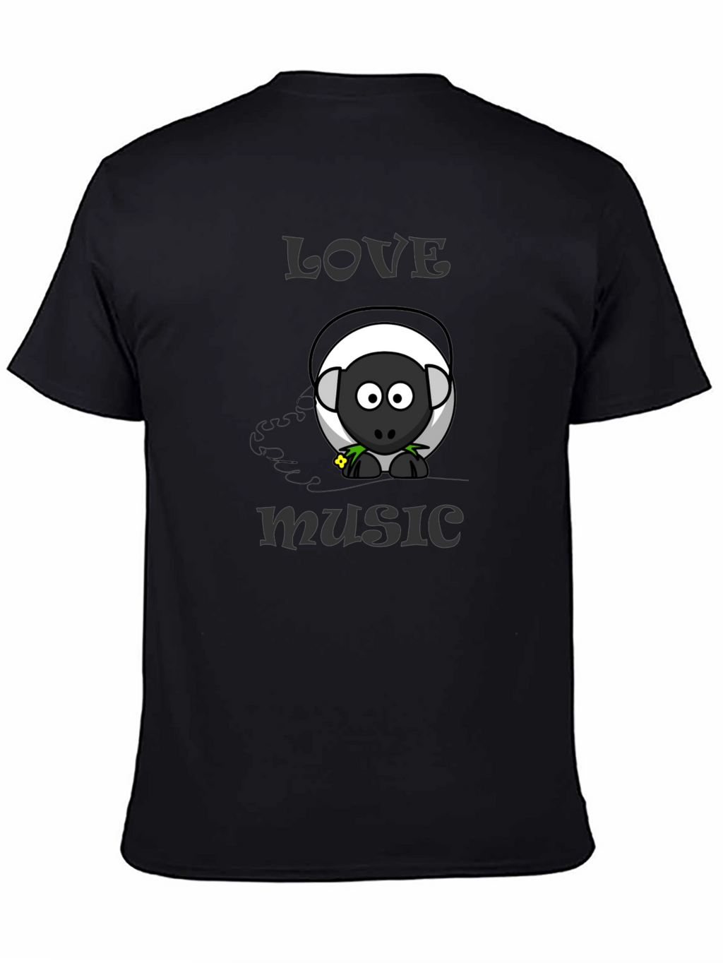 Love Music Sheep Cartoon Graphic T-Shirt