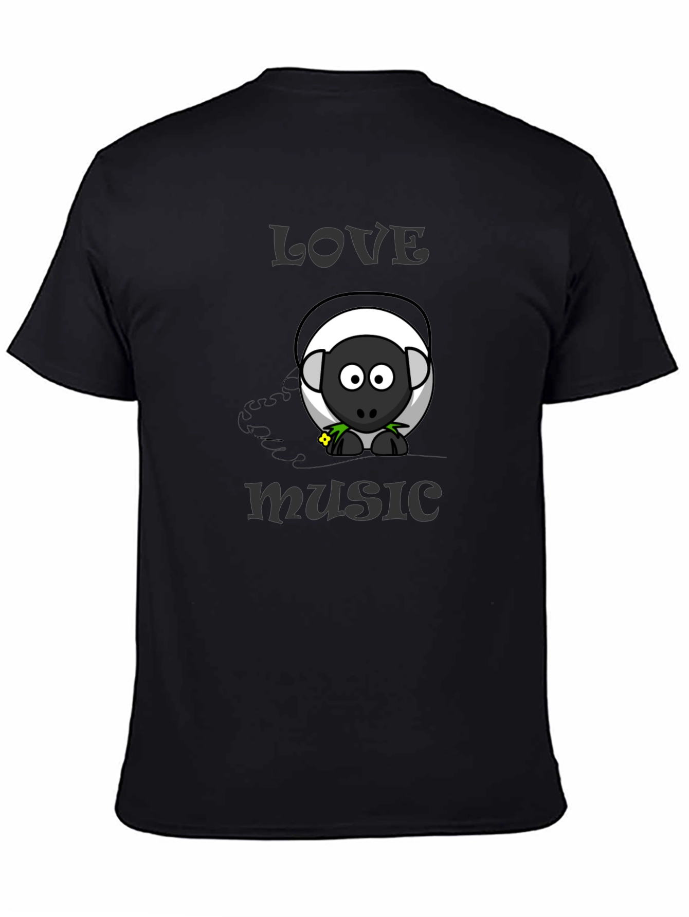 Love Music Sheep Cartoon Graphic T-Shirt