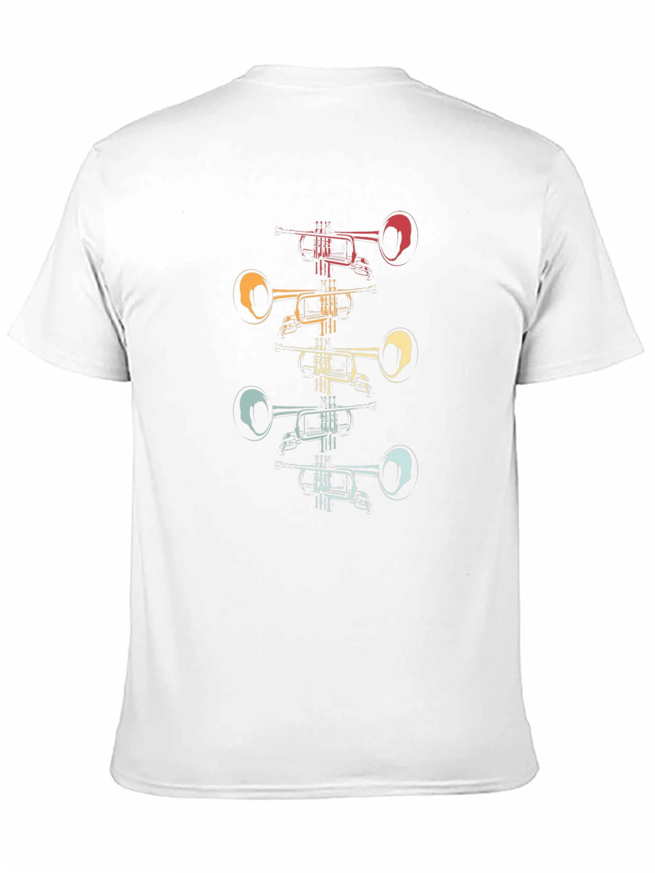 Retro Trumpet Stack Graphic Tee - Black