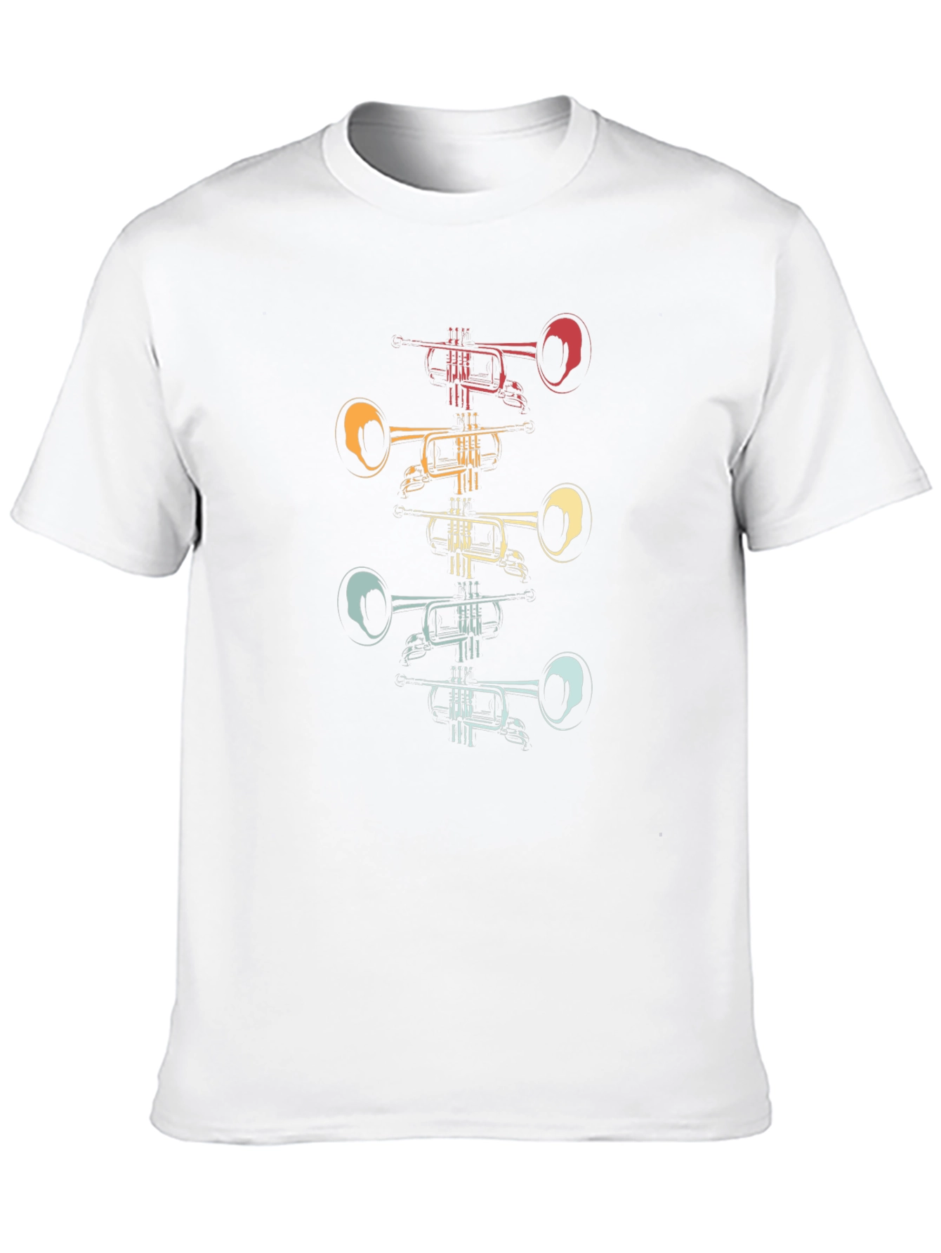 Retro Trumpet Stack Graphic Tee - Black