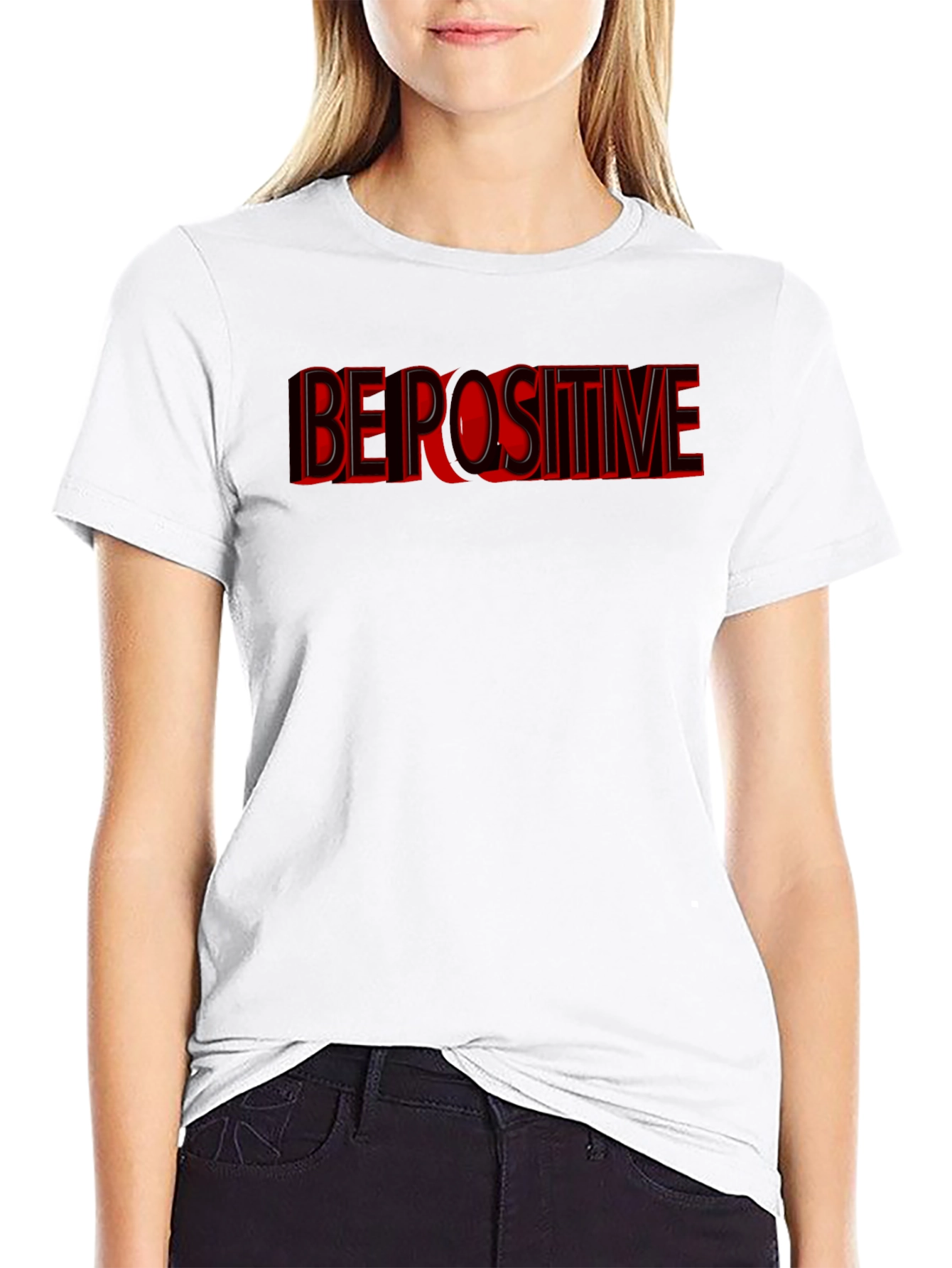Be Positive Graphic T-Shirt - Black