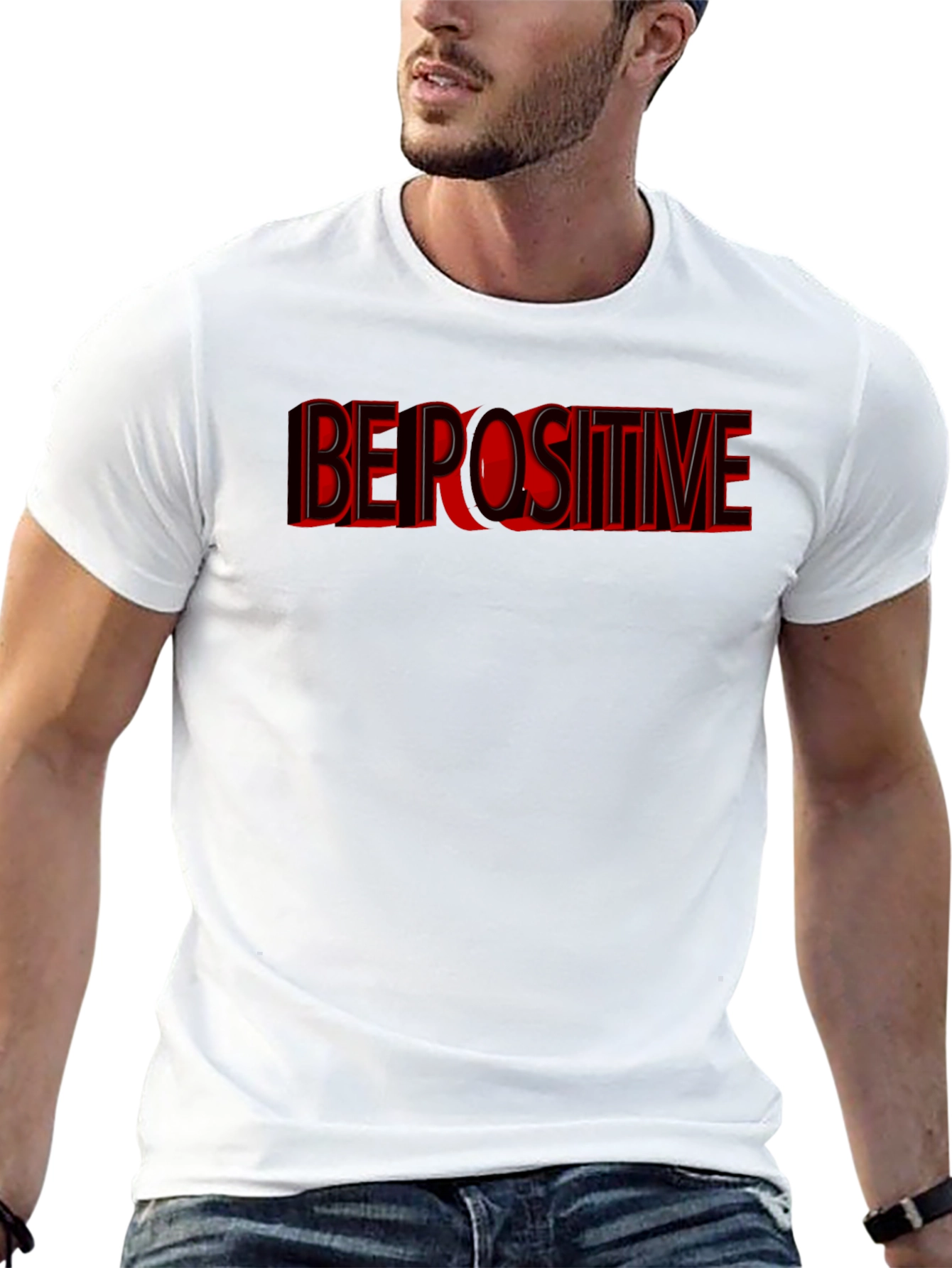 Be Positive Graphic T-Shirt - Black