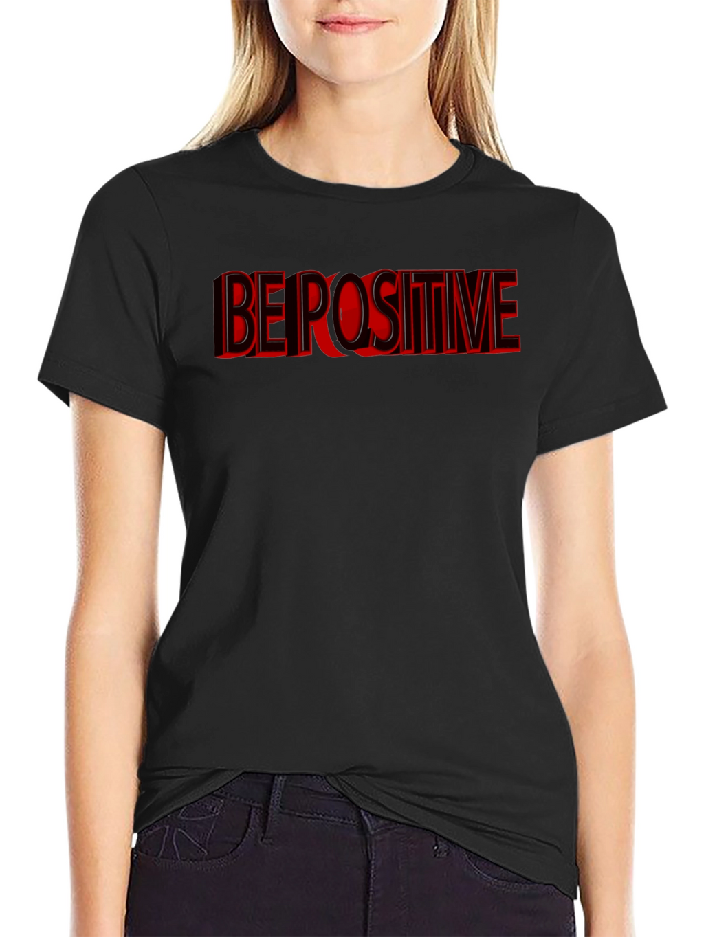 Be Positive Graphic T-Shirt - Black