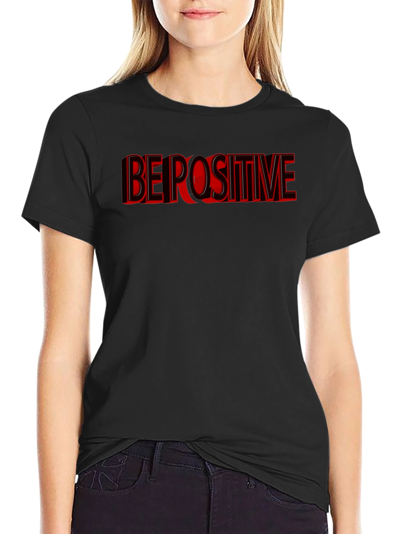 Be Positive Graphic T-Shirt - Black