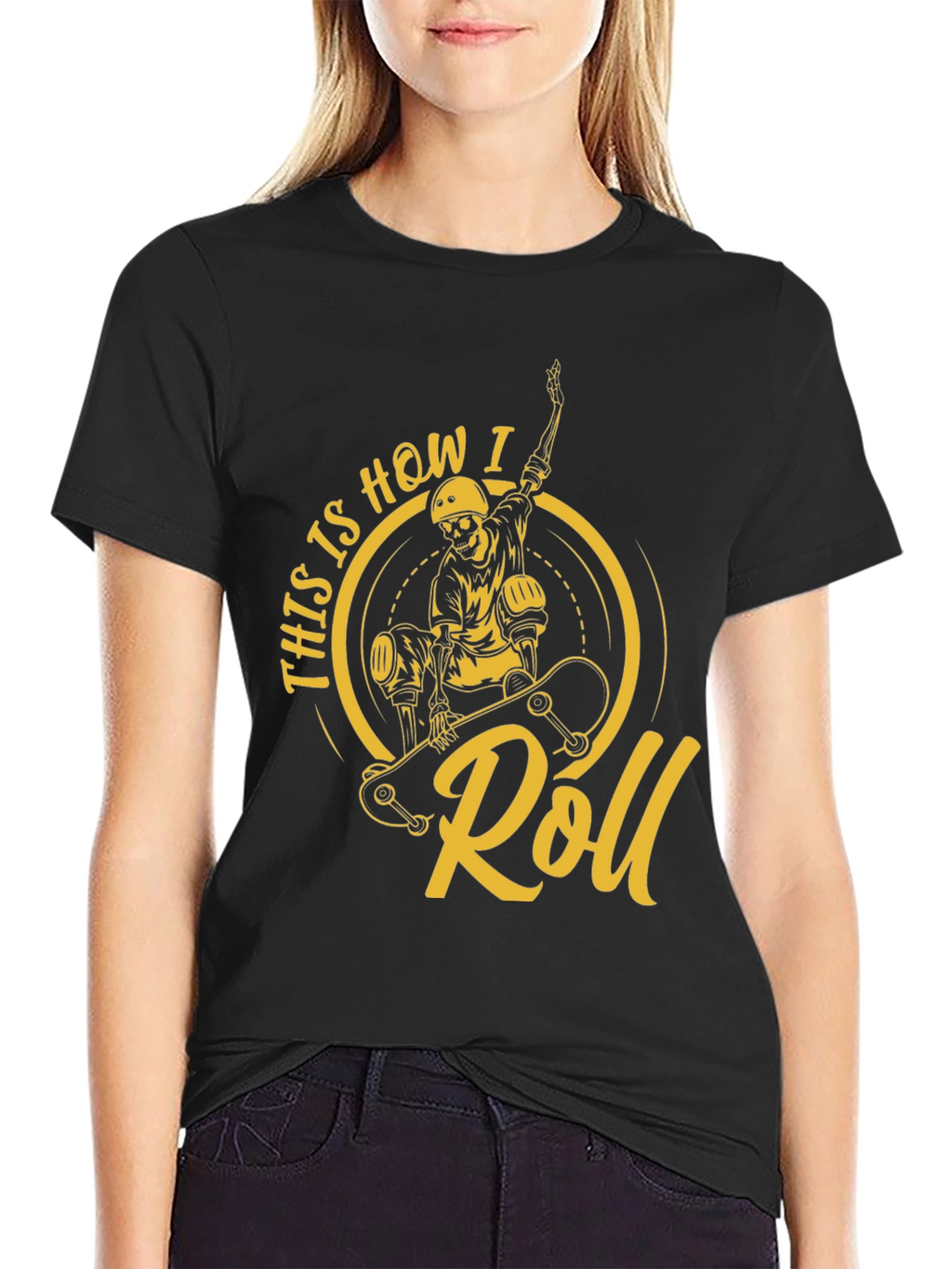 Skateboarding Skeleton T-Shirt - This is How I Roll
