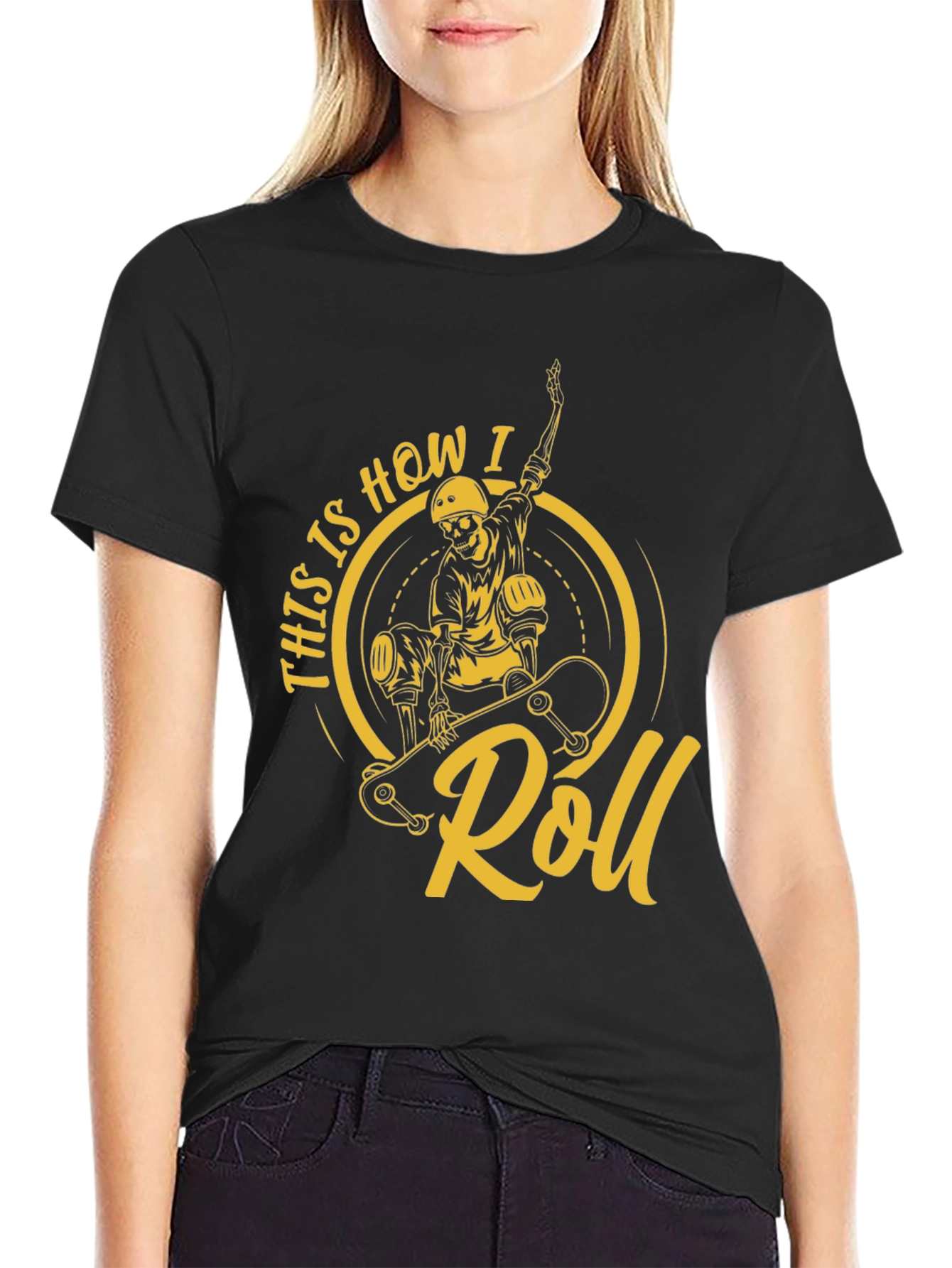 Skateboarding Skeleton T-Shirt - This is How I Roll