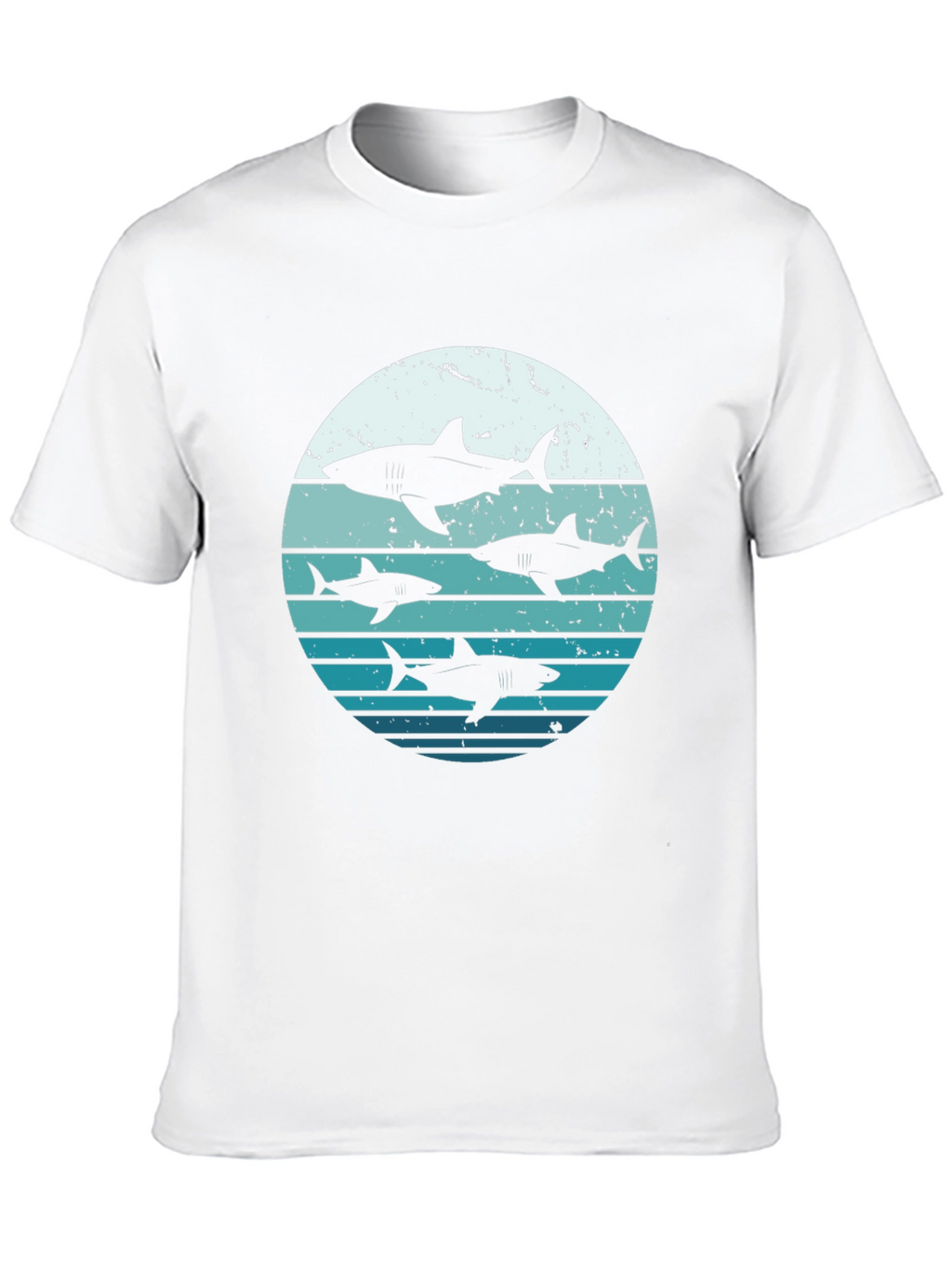 Shark Sunset Graphic Tee - Black Cotton T-Shirt