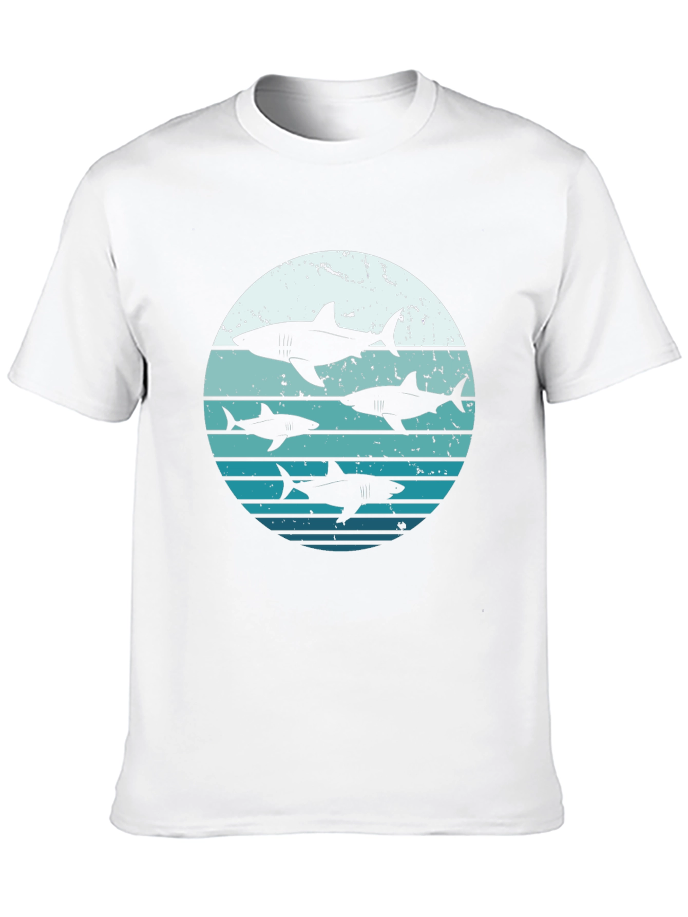 Shark Sunset Graphic Tee - Black Cotton T-Shirt