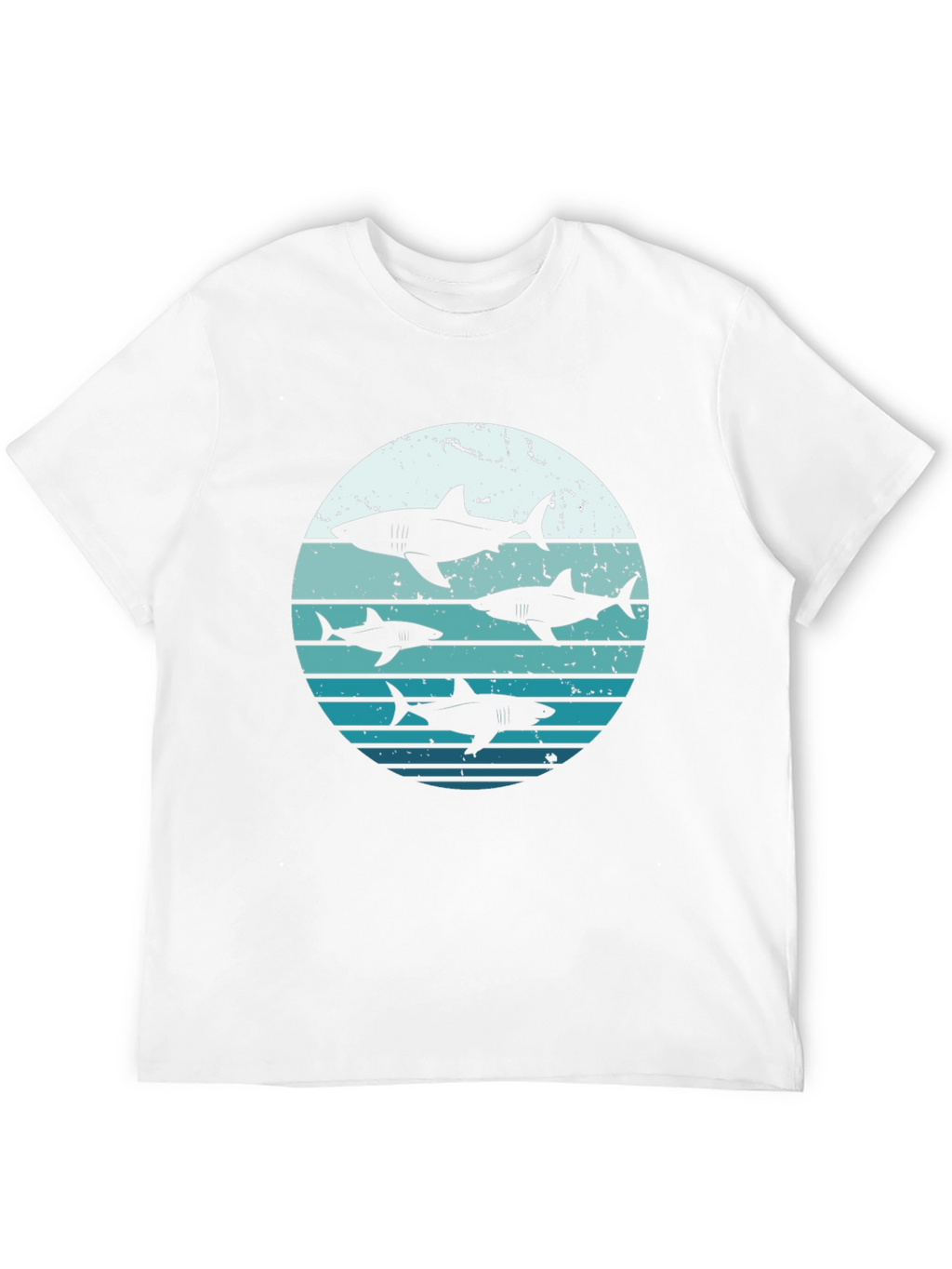 Shark Sunset Graphic Tee - Black Cotton T-Shirt
