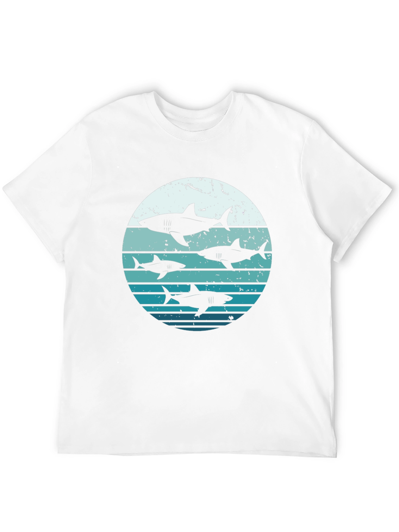 Shark Sunset Graphic Tee - Black Cotton T-Shirt
