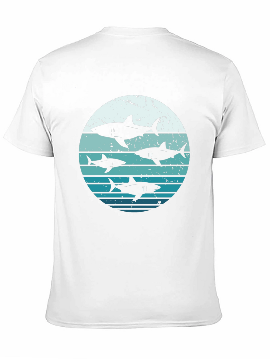Shark Sunset Graphic Tee - Black Cotton T-Shirt