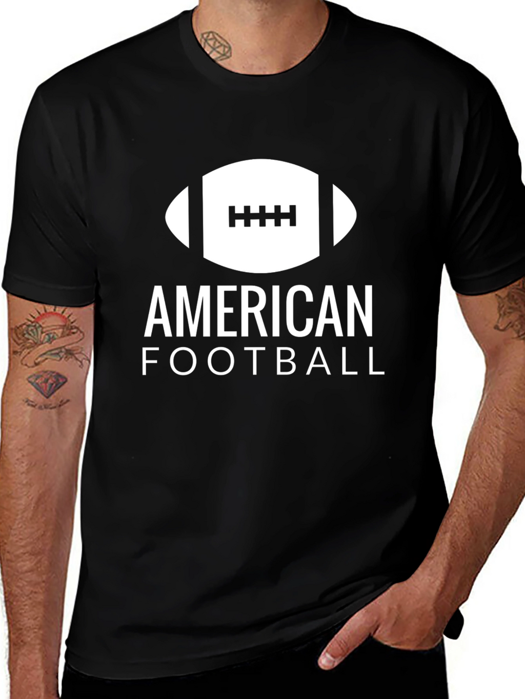 American Football Graphic Tee - Black