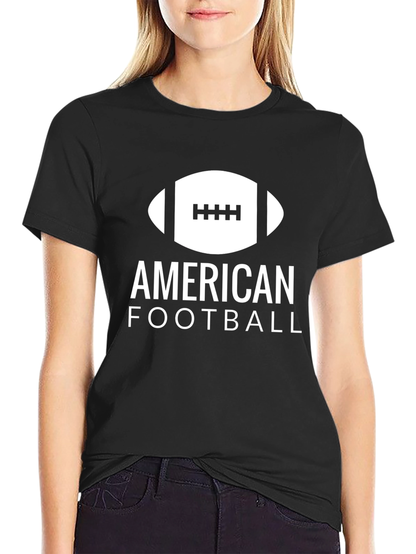American Football Graphic Tee - Black