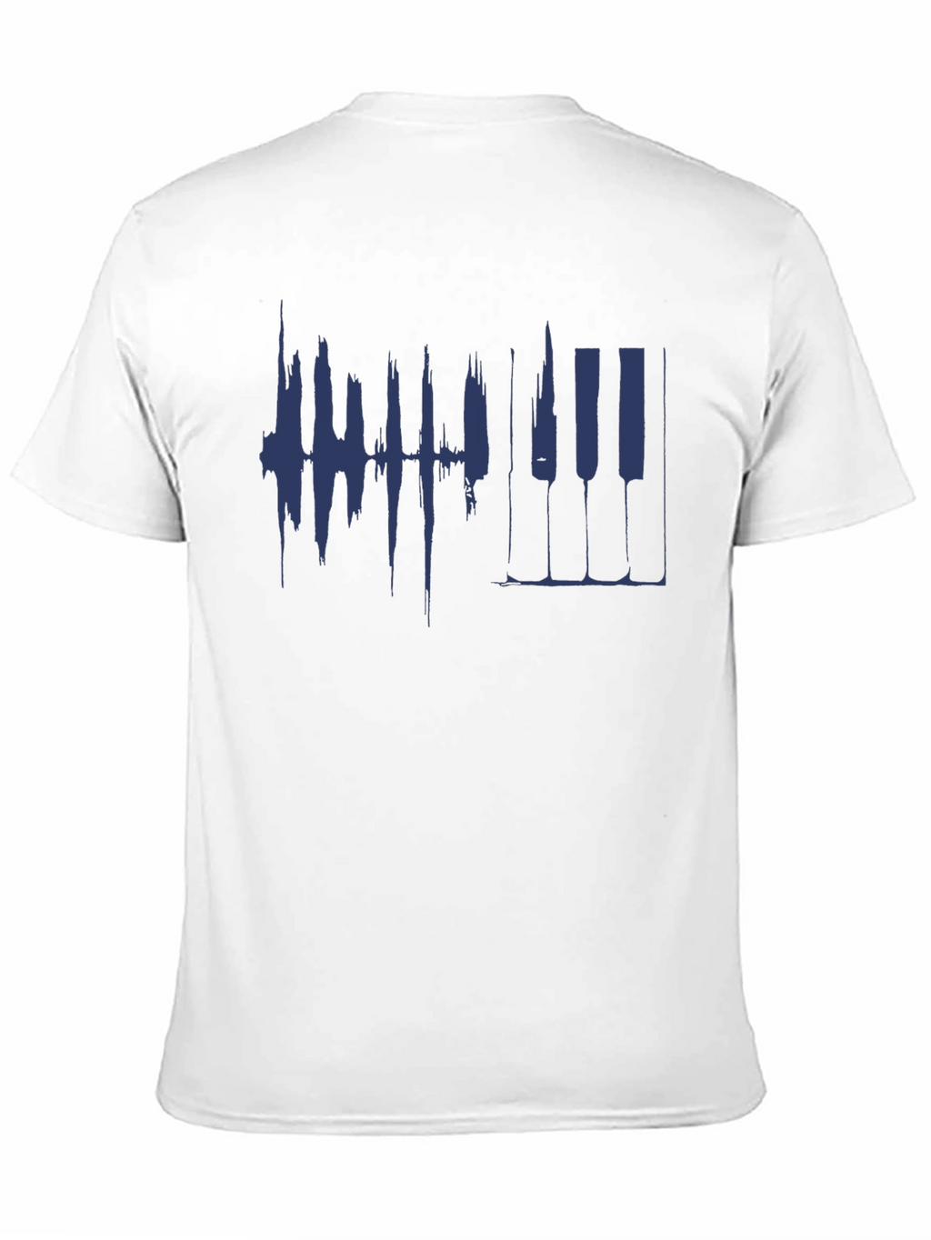 Piano Keys Graphic Mens Black T-Shirt