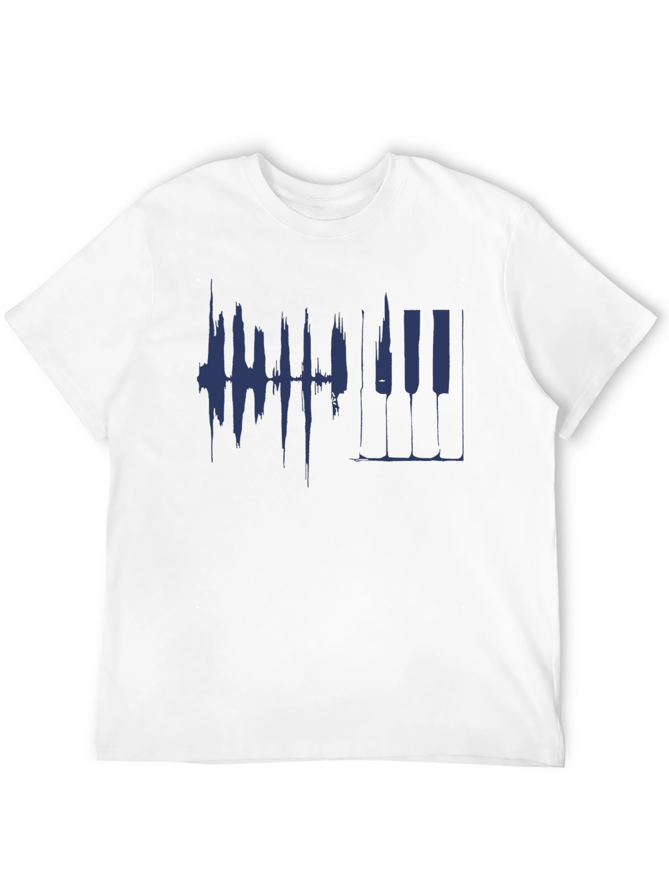 Piano Keys Graphic Mens Black T-Shirt