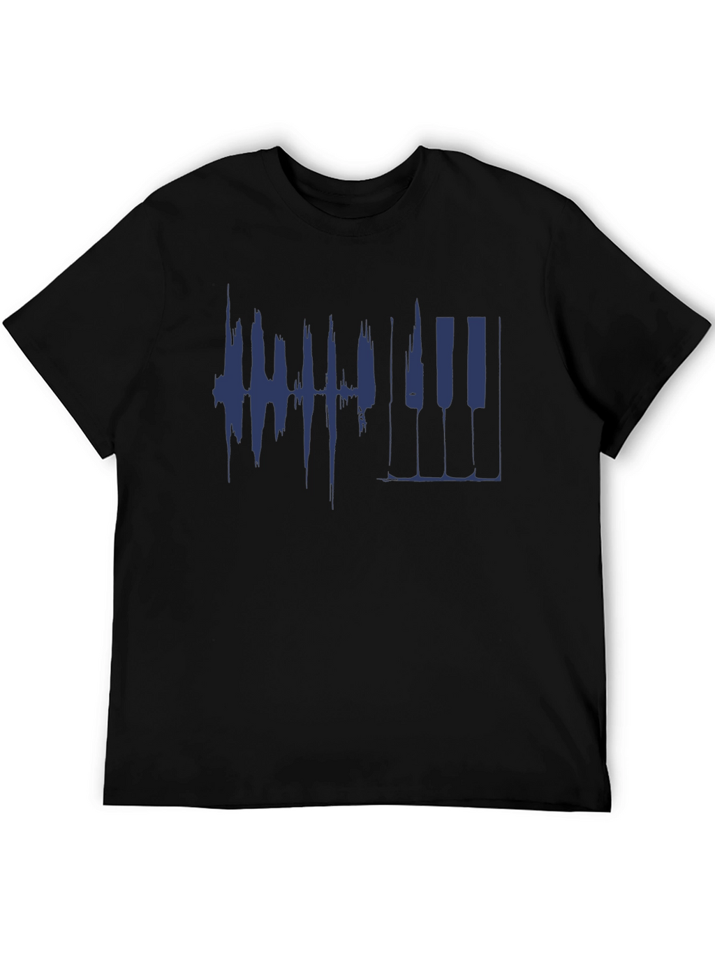 Piano Keys Graphic Mens Black T-Shirt