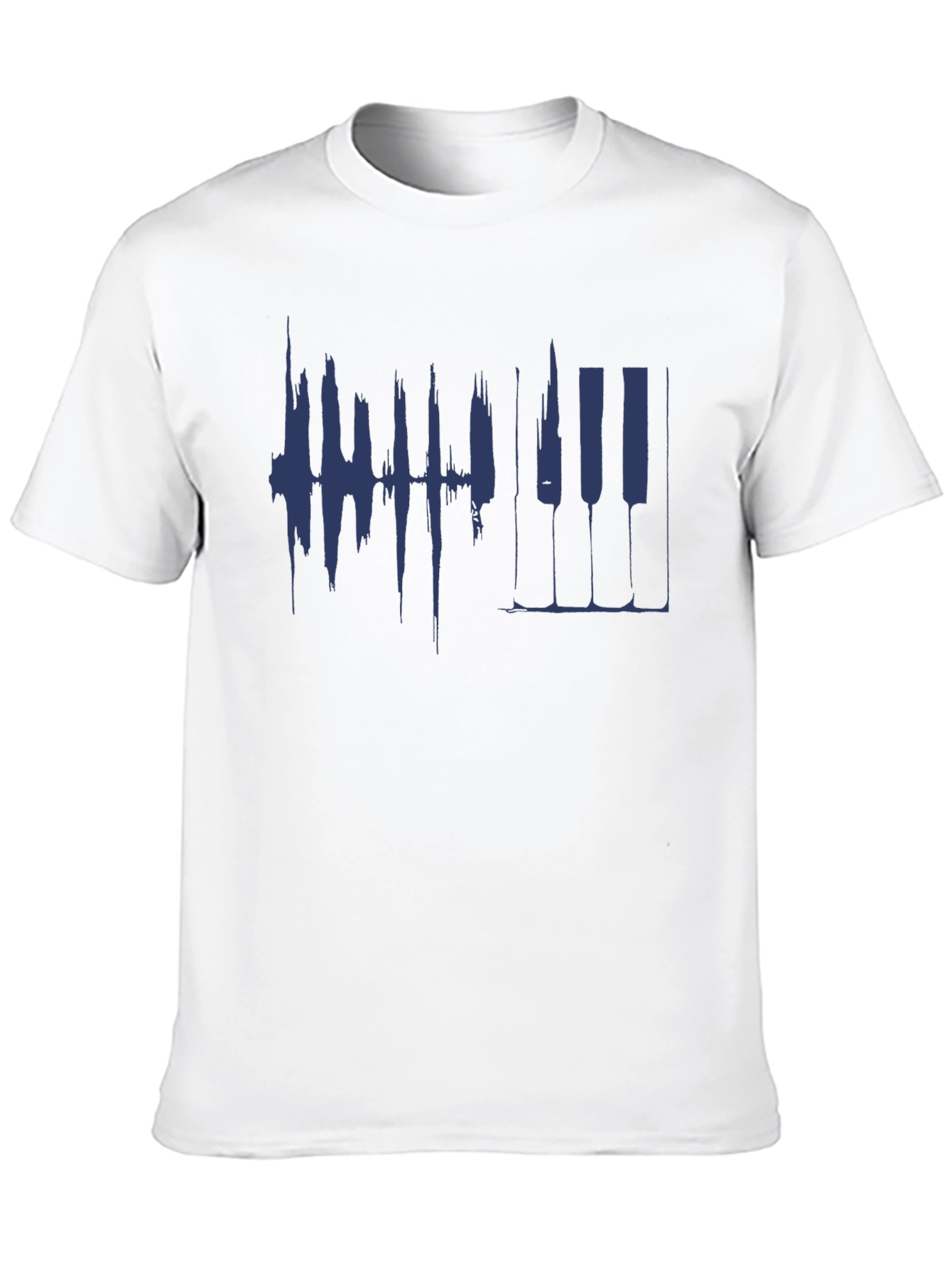 Piano Keys Graphic Mens Black T-Shirt