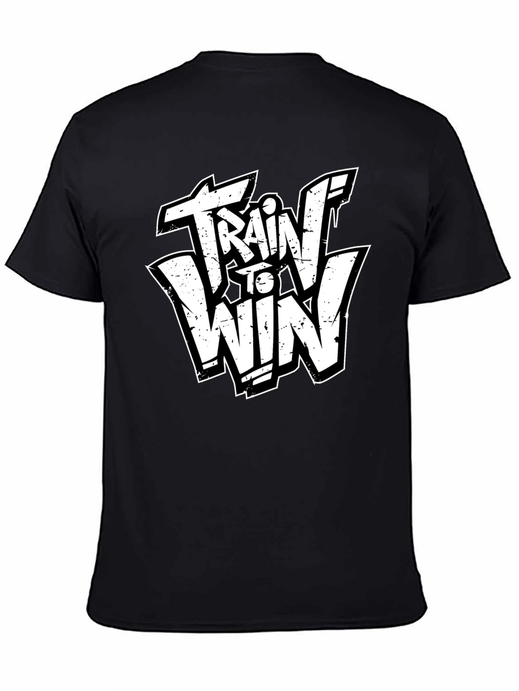 Train to Win Graphic Tee - Black Cotton T-Shirt