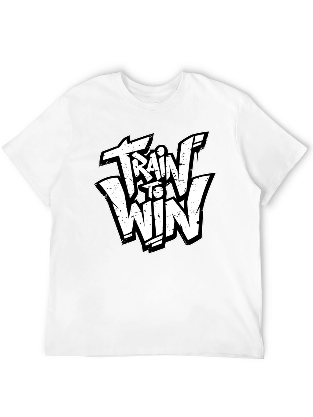 Train to Win Graphic Tee - Black Cotton T-Shirt