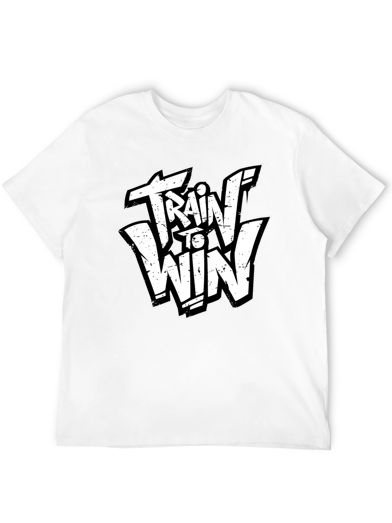 Train to Win Graphic Tee - Black Cotton T-Shirt
