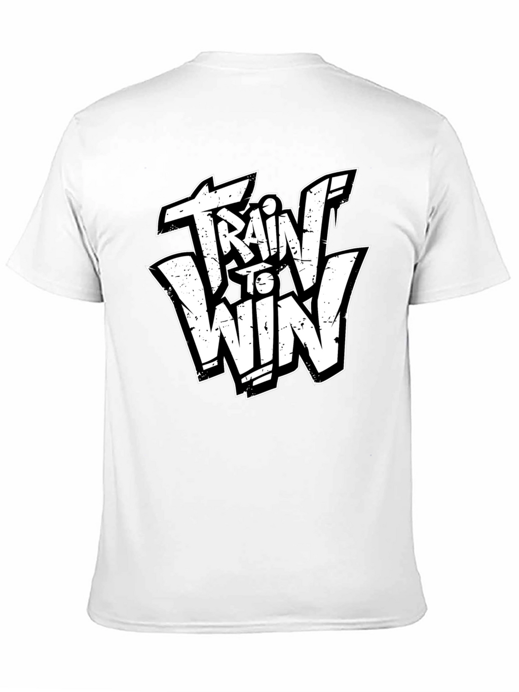 Train to Win Graphic Tee - Black Cotton T-Shirt