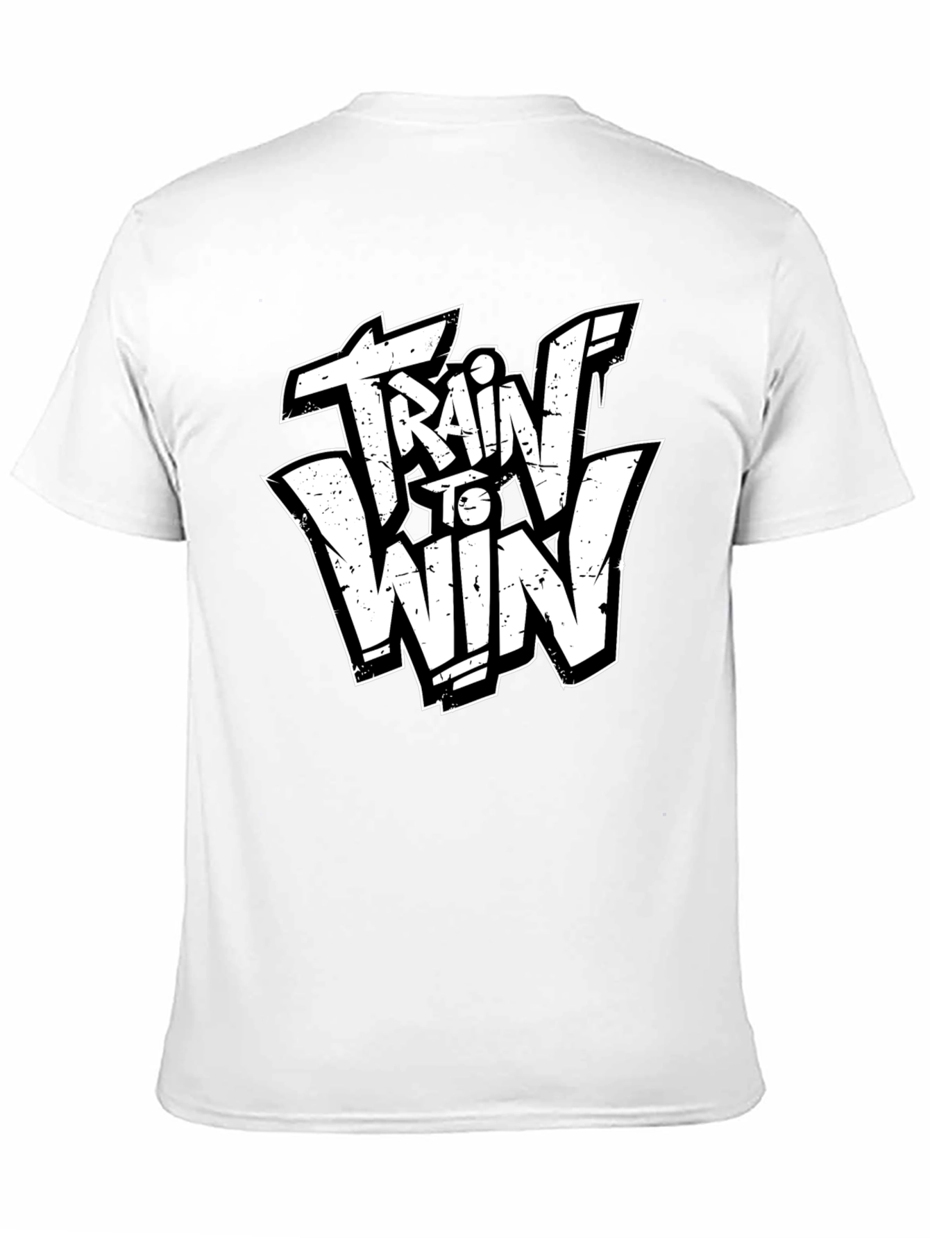 Train to Win Graphic Tee - Black Cotton T-Shirt