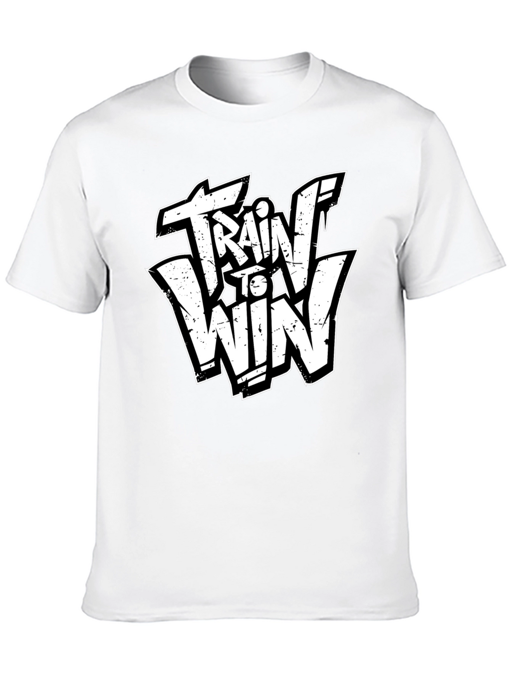Train to Win Graphic Tee - Black Cotton T-Shirt