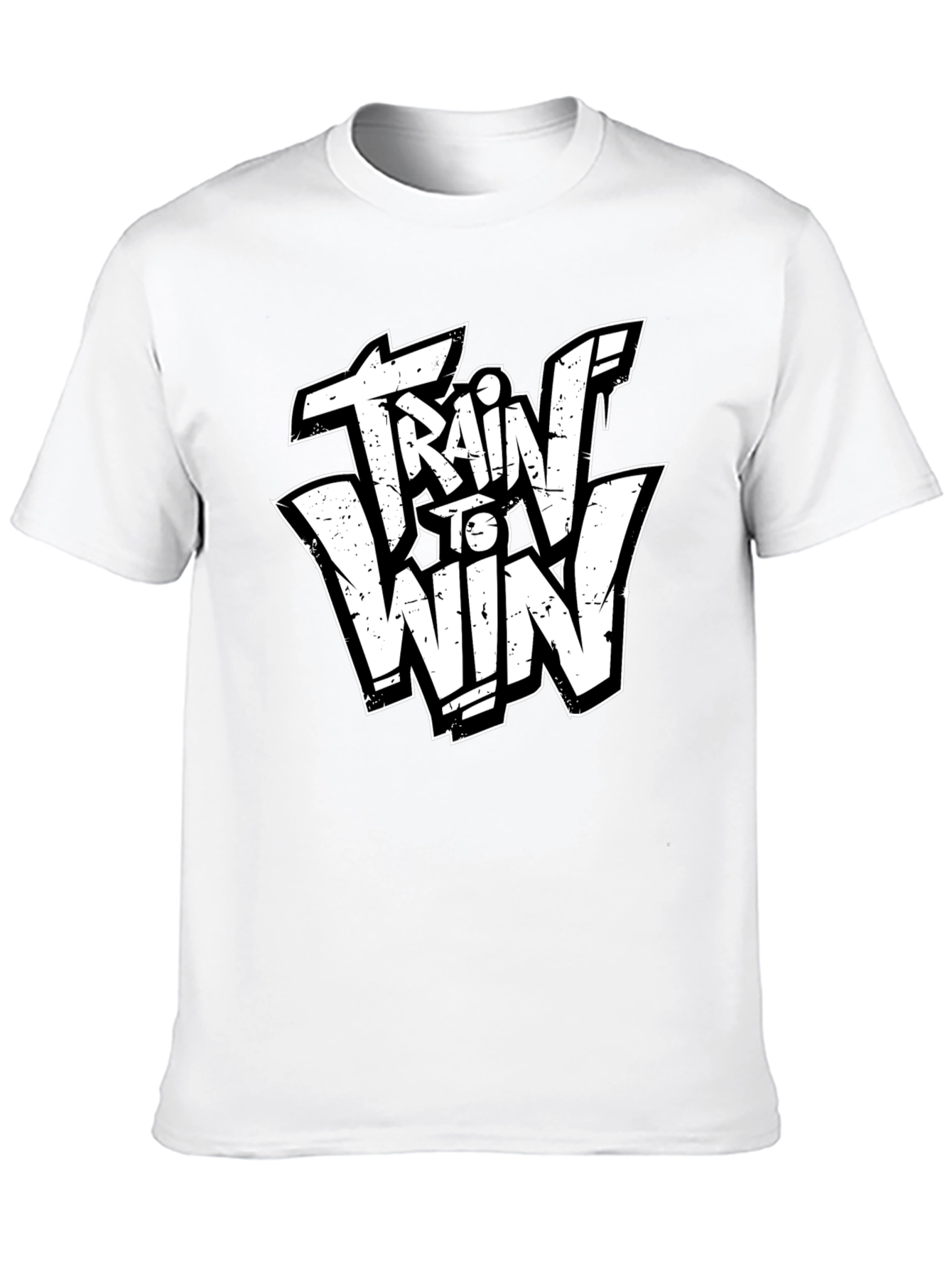 Train to Win Graphic Tee - Black Cotton T-Shirt