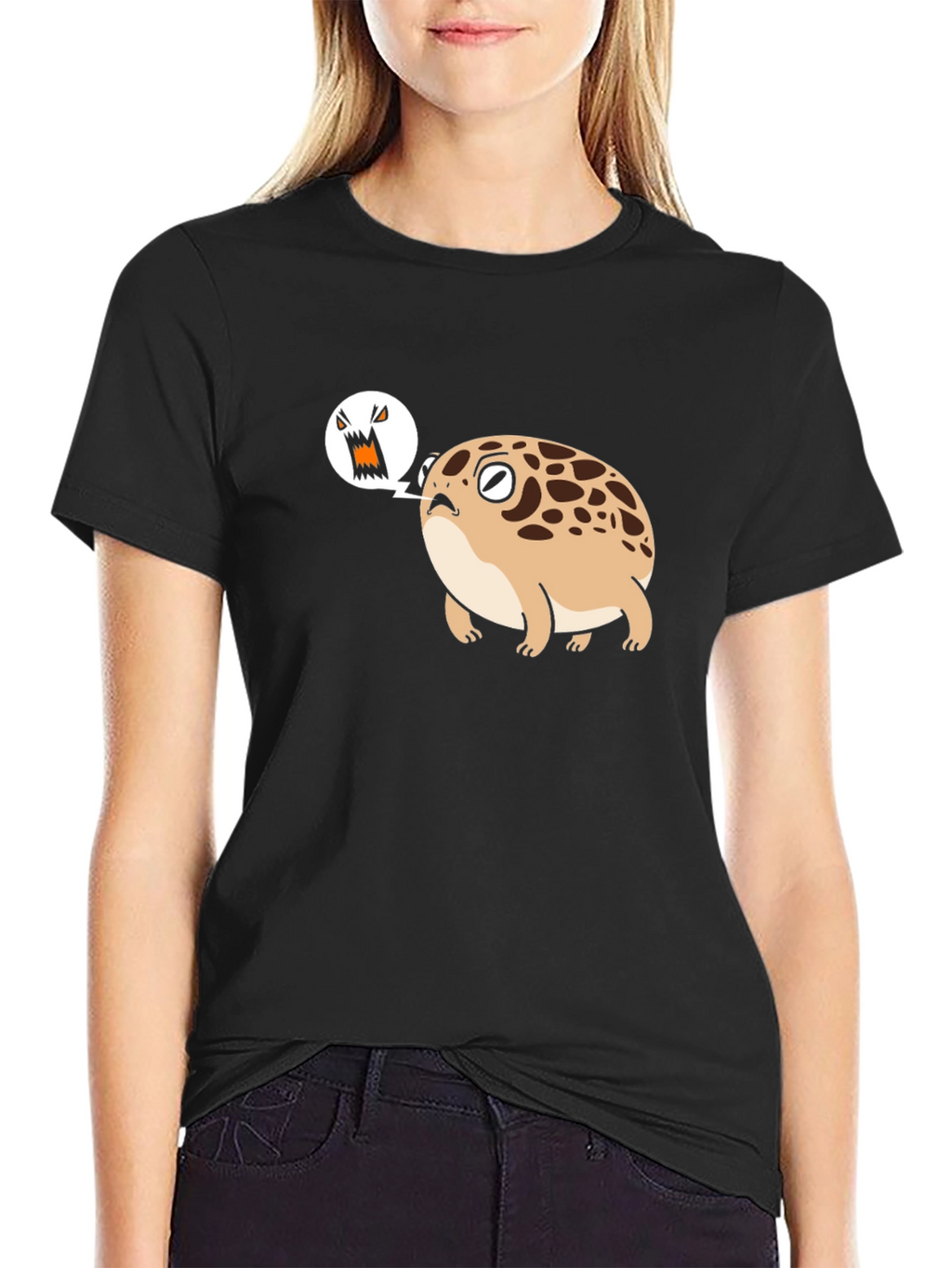 Angry Frog T-Shirt - Mens Black Cotton Tee