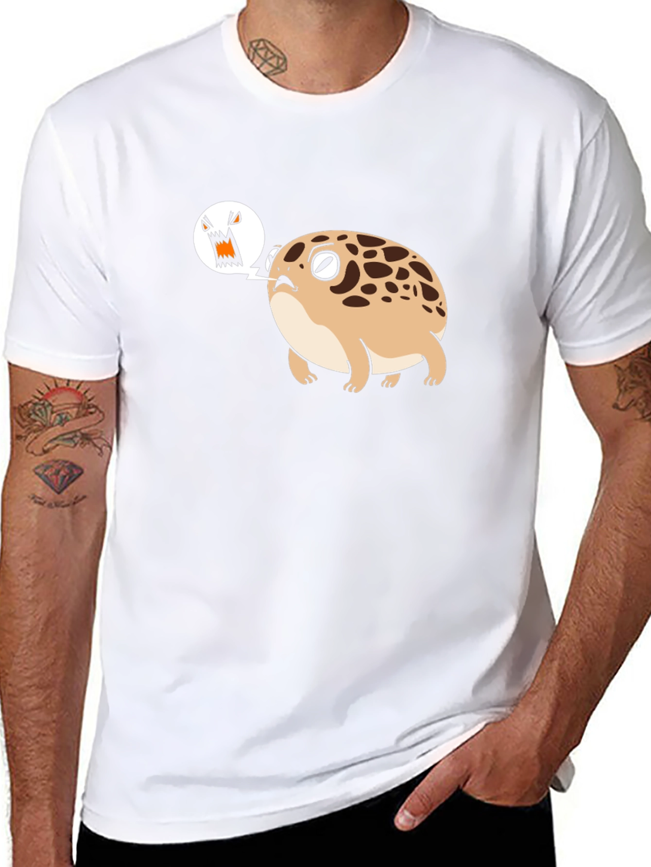 Angry Frog T-Shirt - Mens Black Cotton Tee