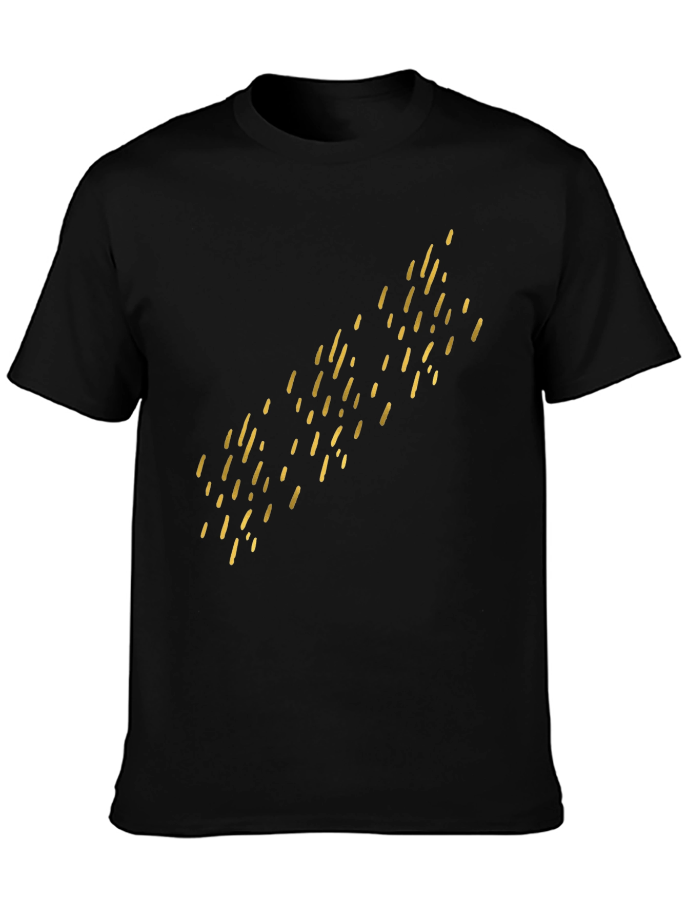 Modern Black Tee with Abstract Gold Design