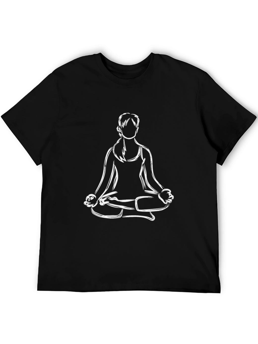 Yoga Pose Graphic Tee - Black Relaxed Fit Shirt