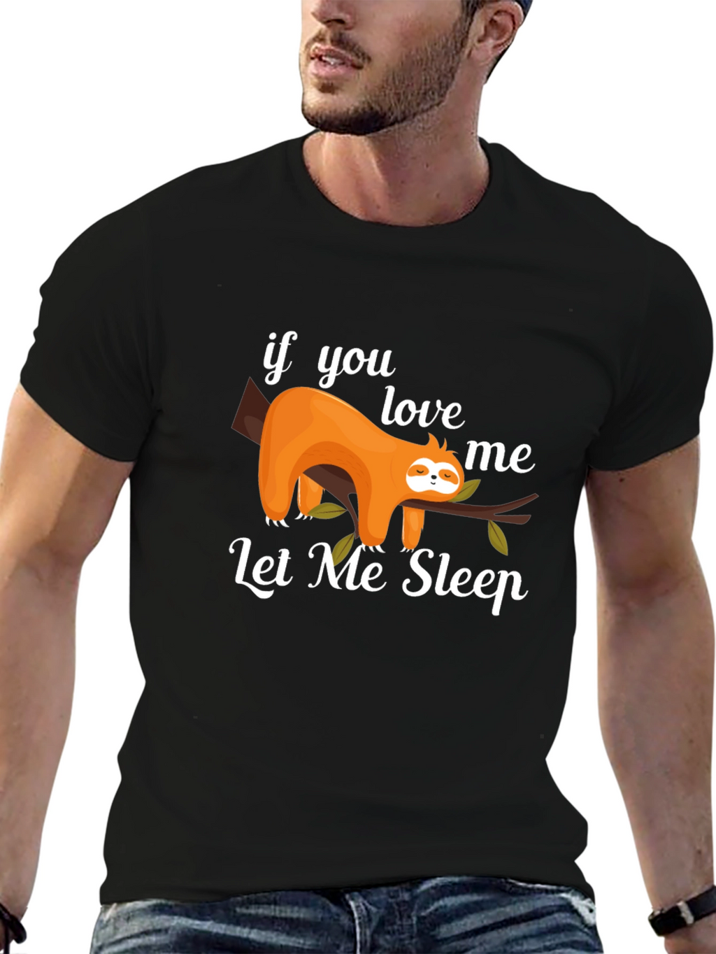 Lazy Sloth Graphic Tee - Let Me Sleep T-Shirt