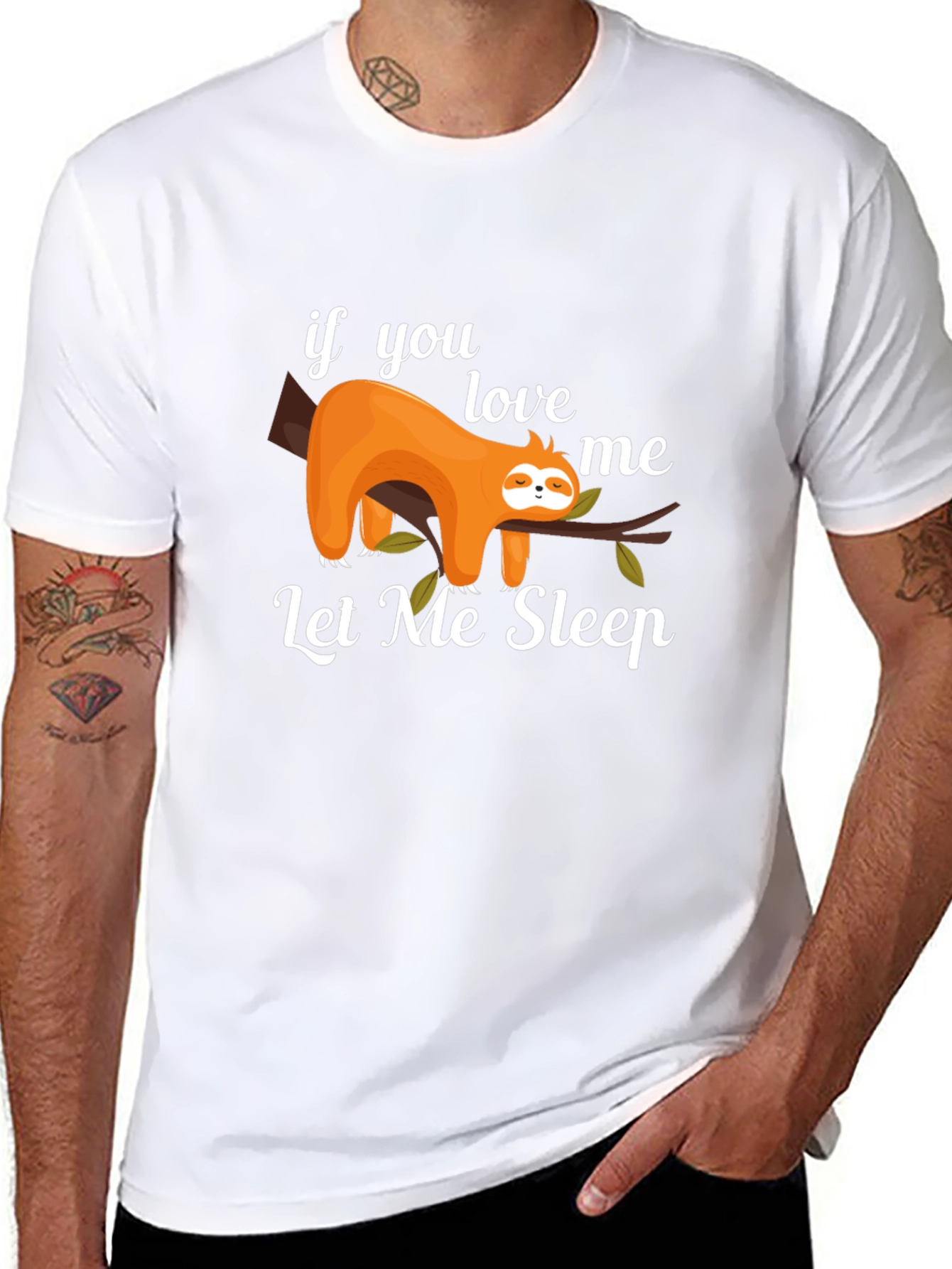 Lazy Sloth Graphic Tee - Let Me Sleep T-Shirt