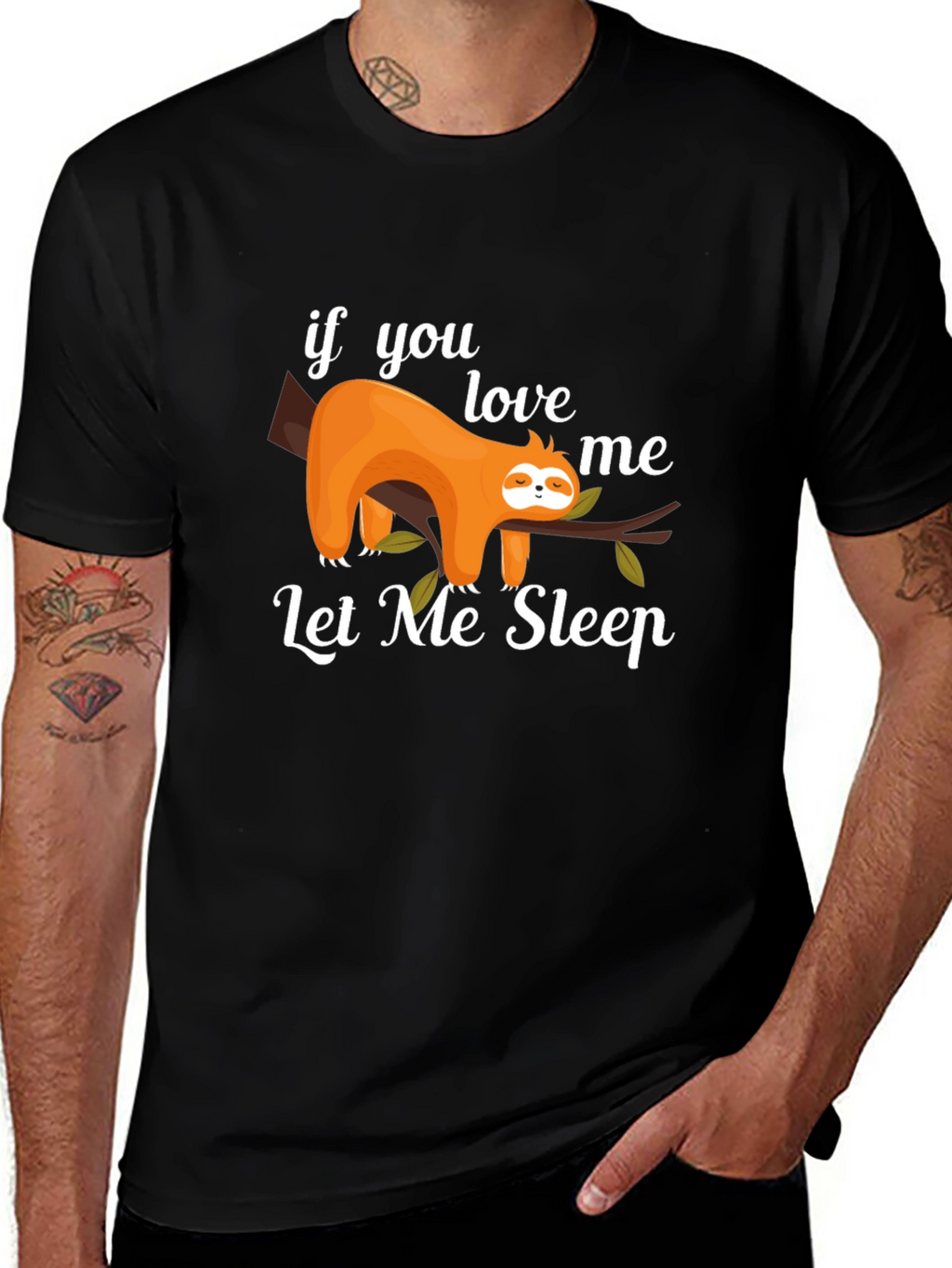 Lazy Sloth Graphic Tee - Let Me Sleep T-Shirt
