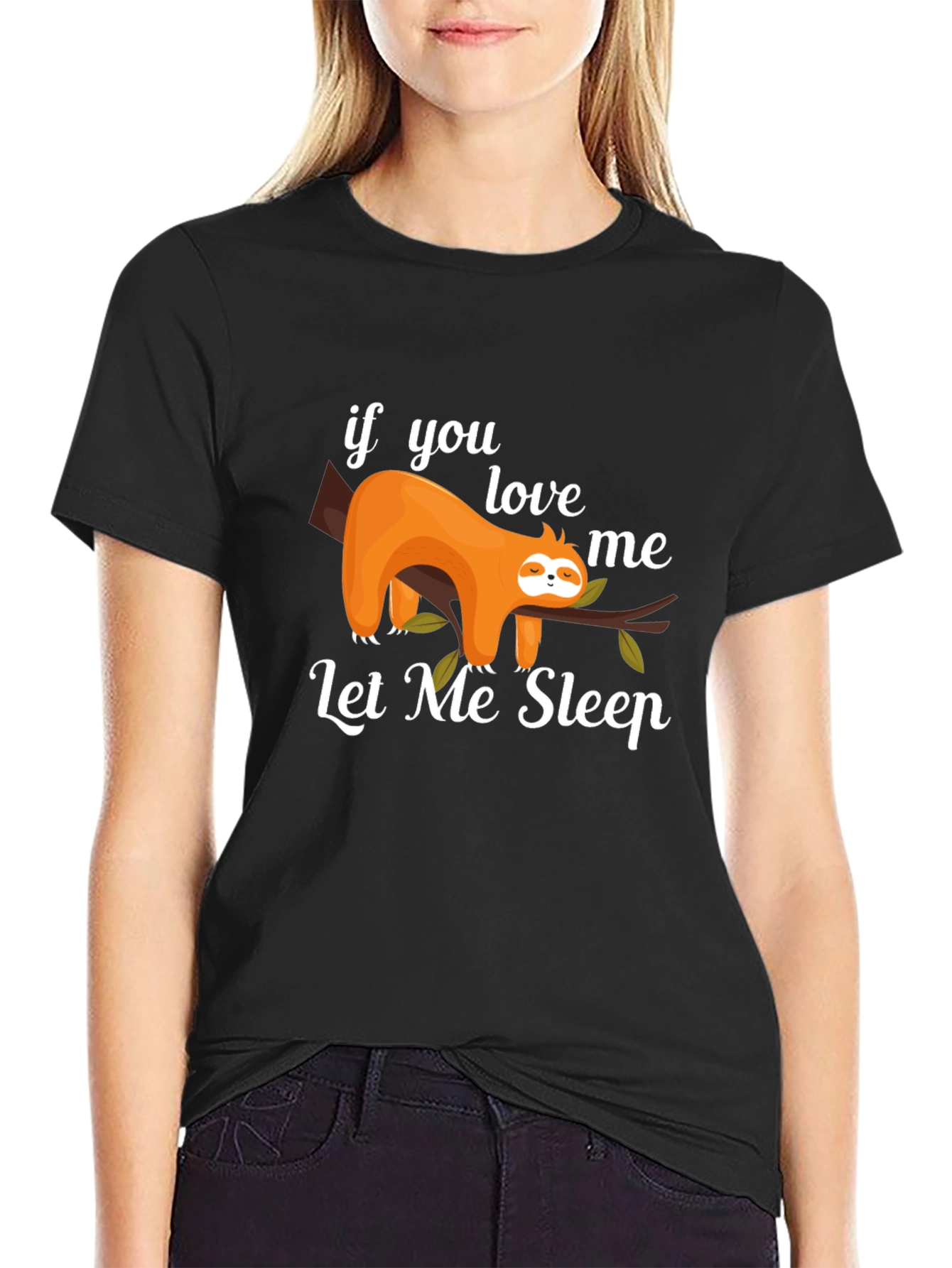 Lazy Sloth Graphic Tee - Let Me Sleep T-Shirt