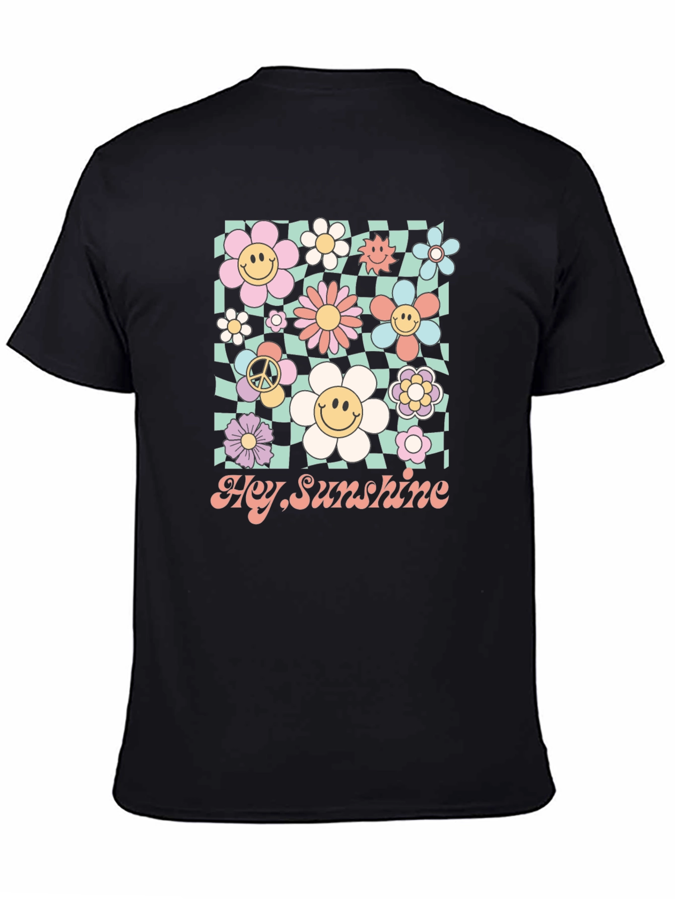 Hey Sunshine Smiley Flower Graphic Tee