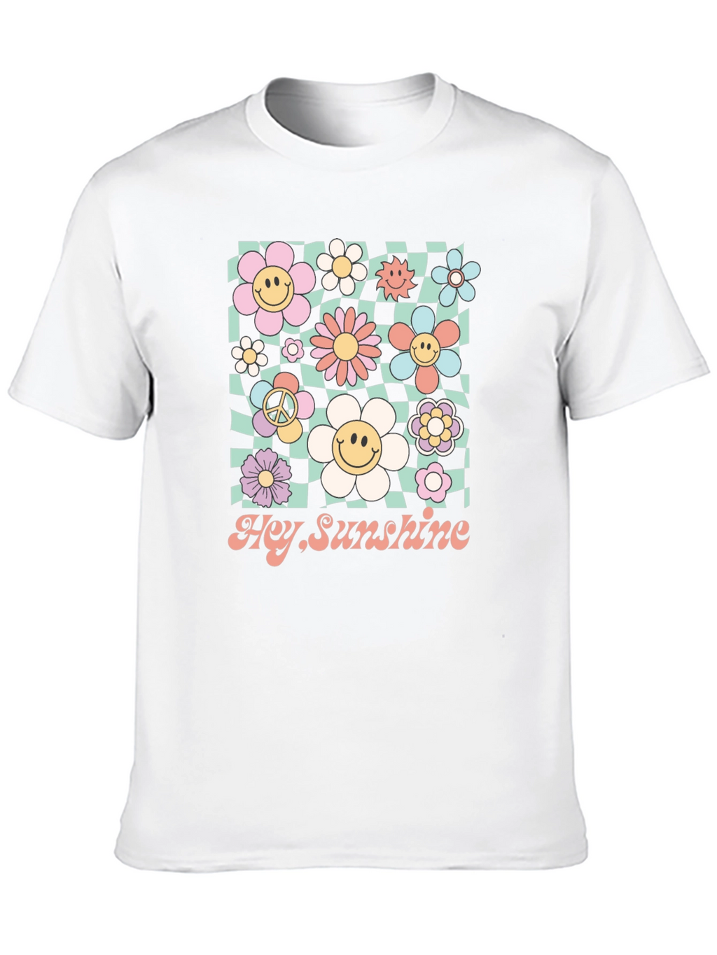 Hey Sunshine Smiley Flower Graphic Tee
