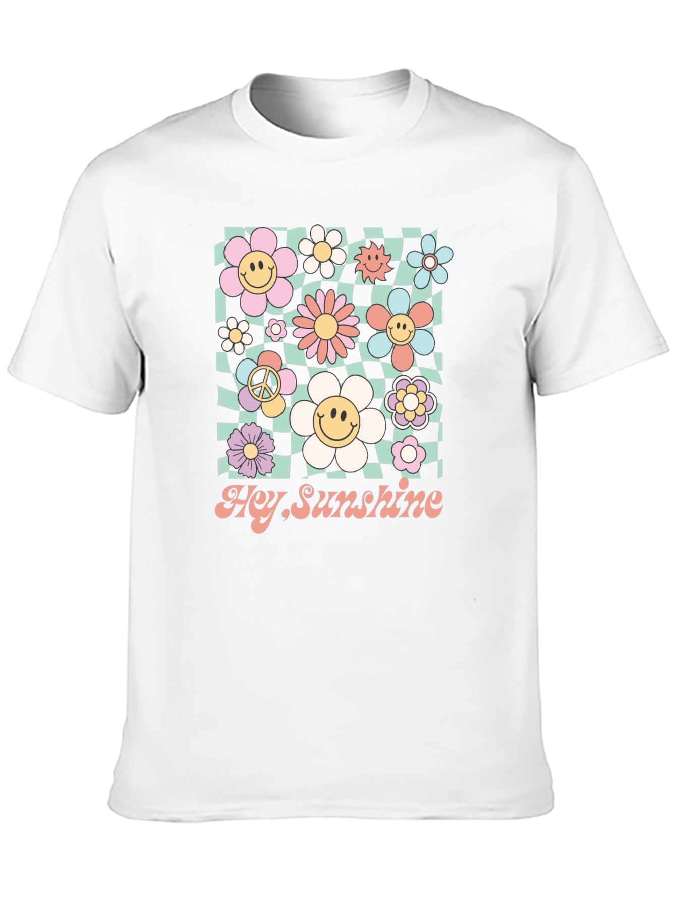 Hey Sunshine Smiley Flower Graphic Tee