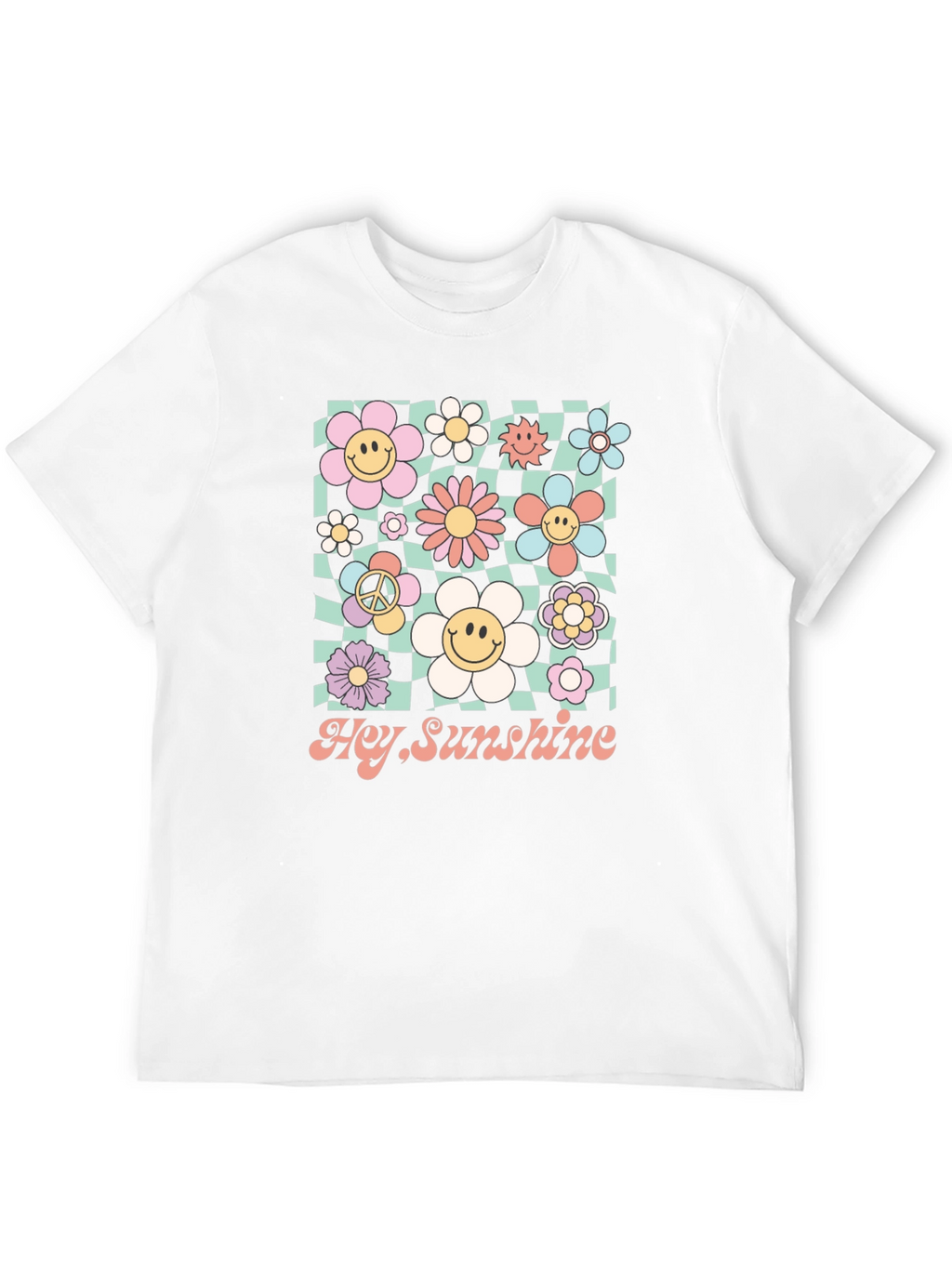 Hey Sunshine Smiley Flower Graphic Tee