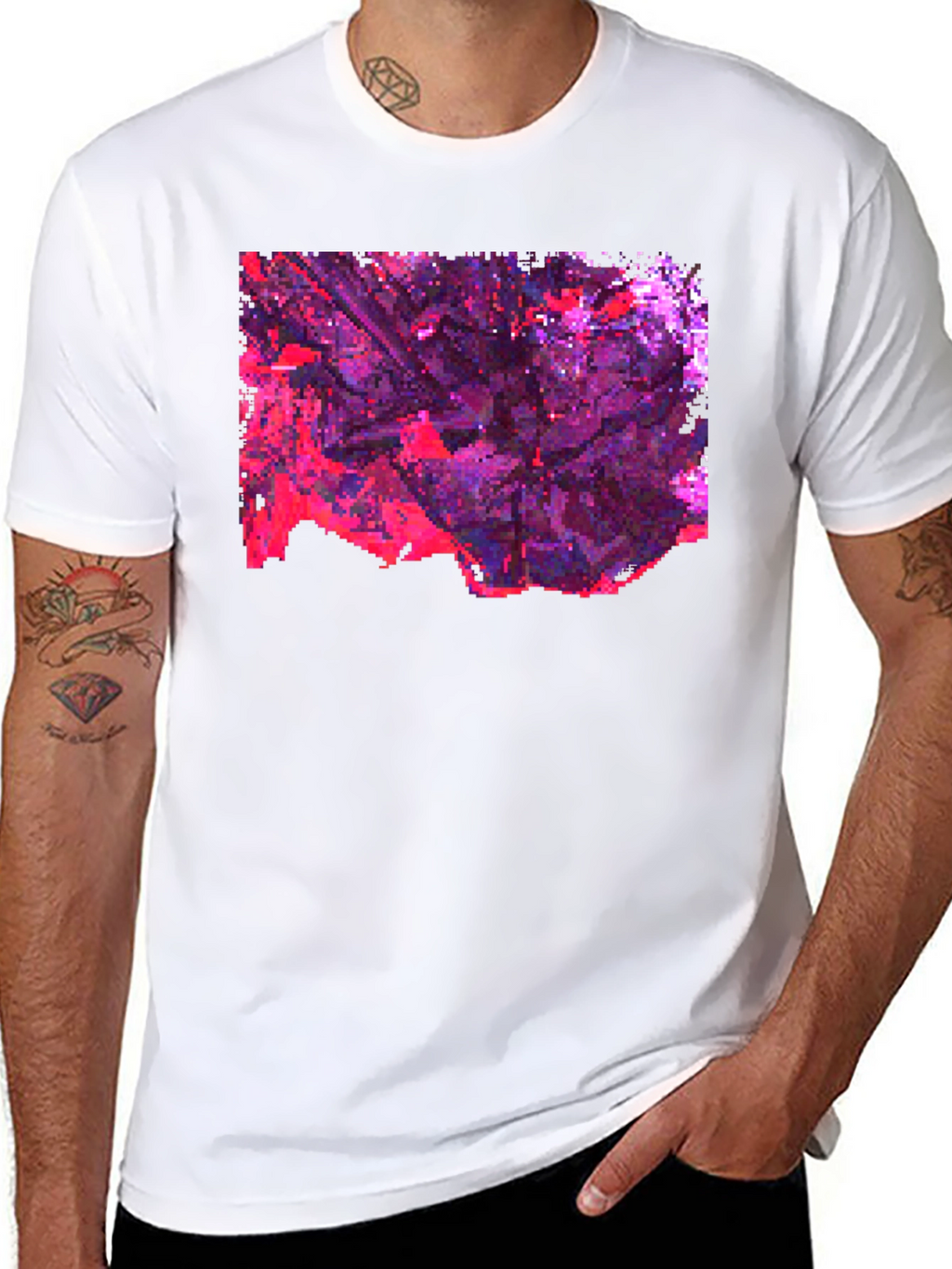 Abstract Pixelated Art Black T-Shirt