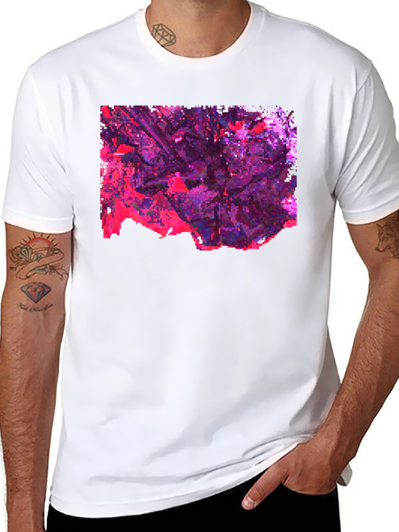 Abstract Pixelated Art Black T-Shirt