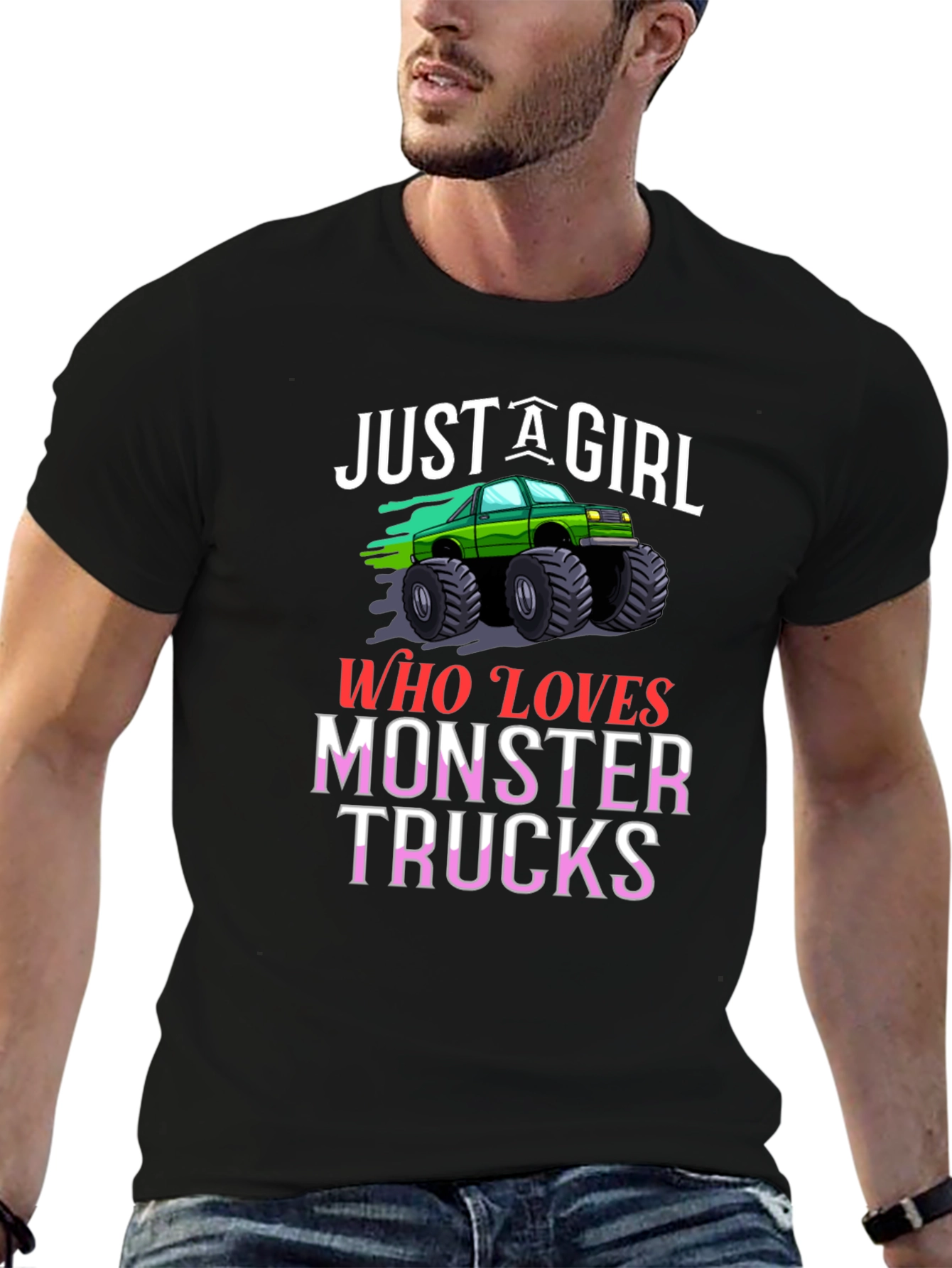 Just A Girl Who Loves Monster Trucks T-Shirt