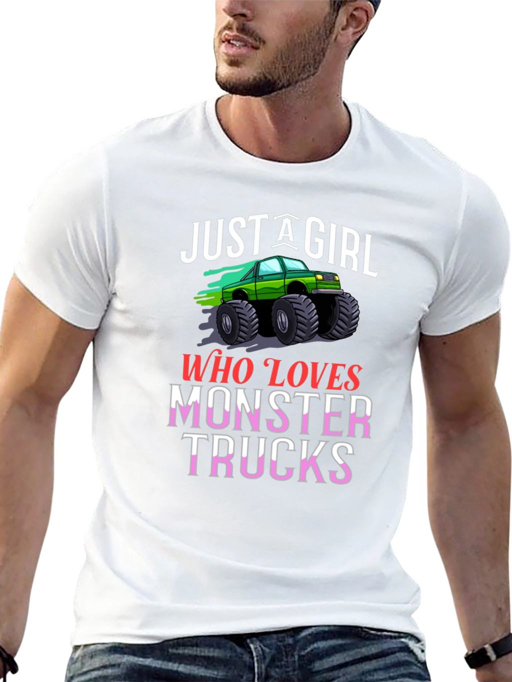 Just A Girl Who Loves Monster Trucks T-Shirt