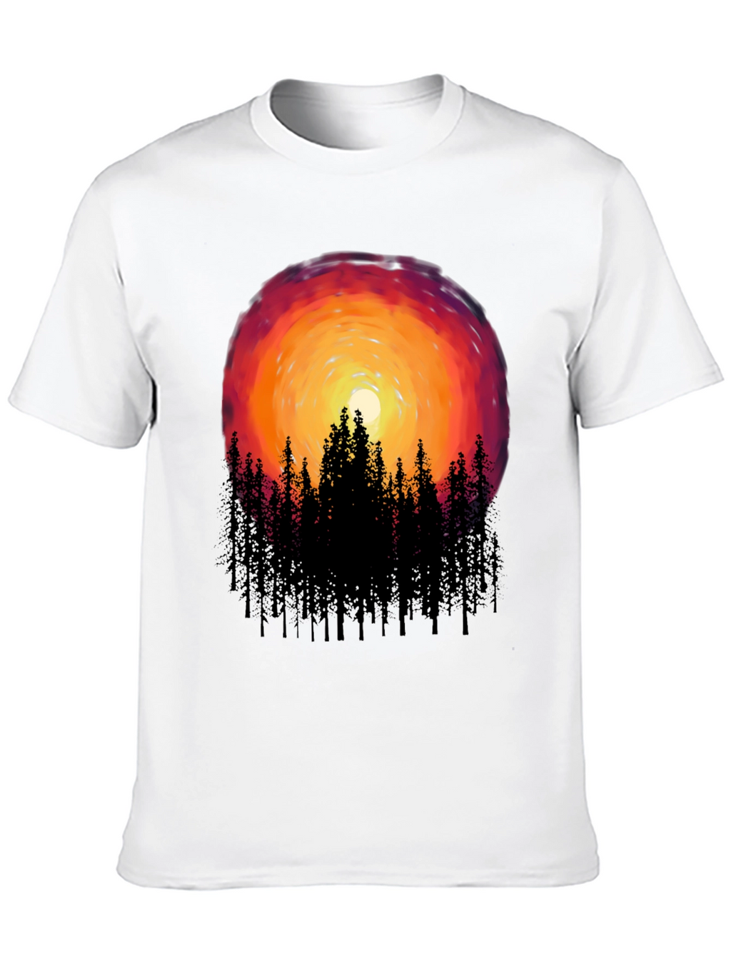 Sunset Forest Graphic Tee - Black