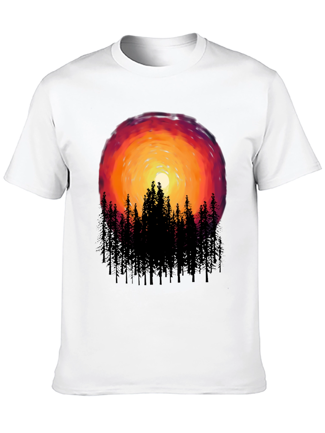 Sunset Forest Graphic Tee - Black