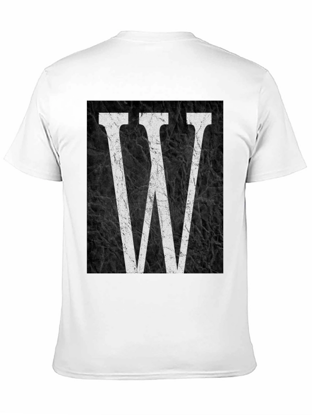 Letter W Graphic Print Black T-Shirt