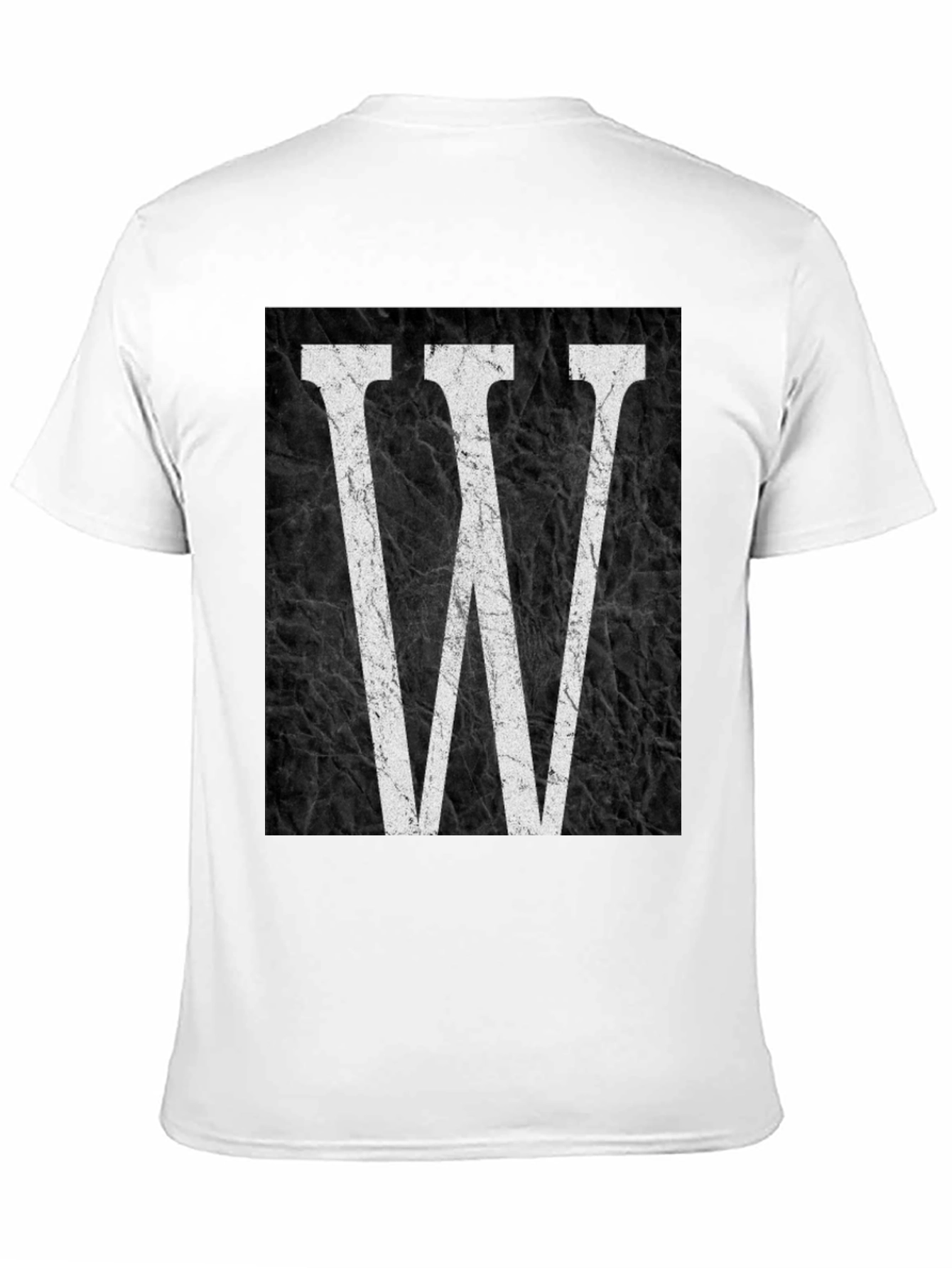 Letter W Graphic Print Black T-Shirt