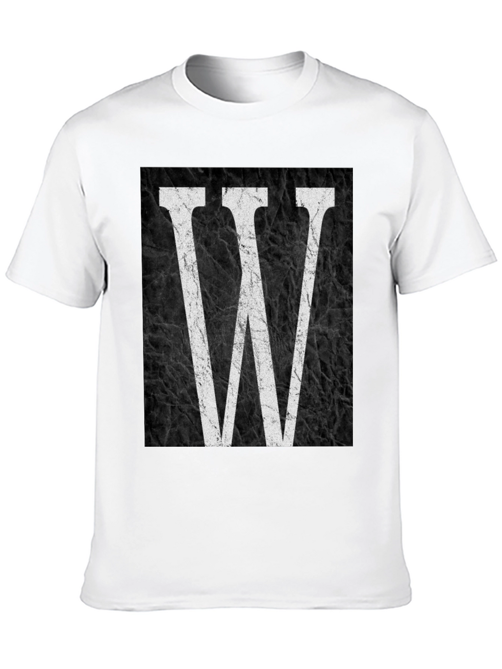 Letter W Graphic Print Black T-Shirt