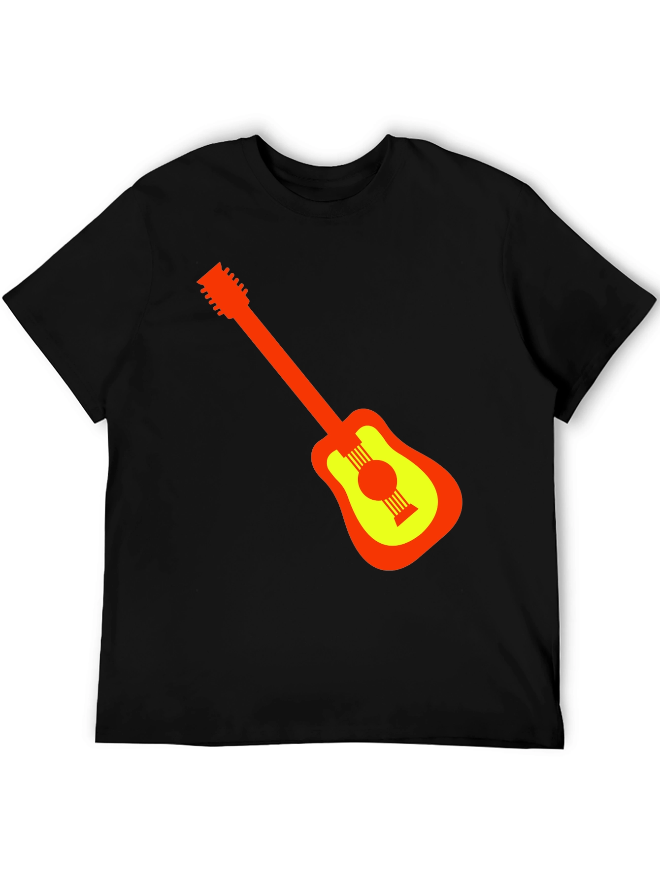 Guitar Graphic Black T-Shirt - Stylish Music Lover Tee